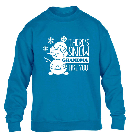 There's snow grandma like you children's blue sweater 12-13 Years