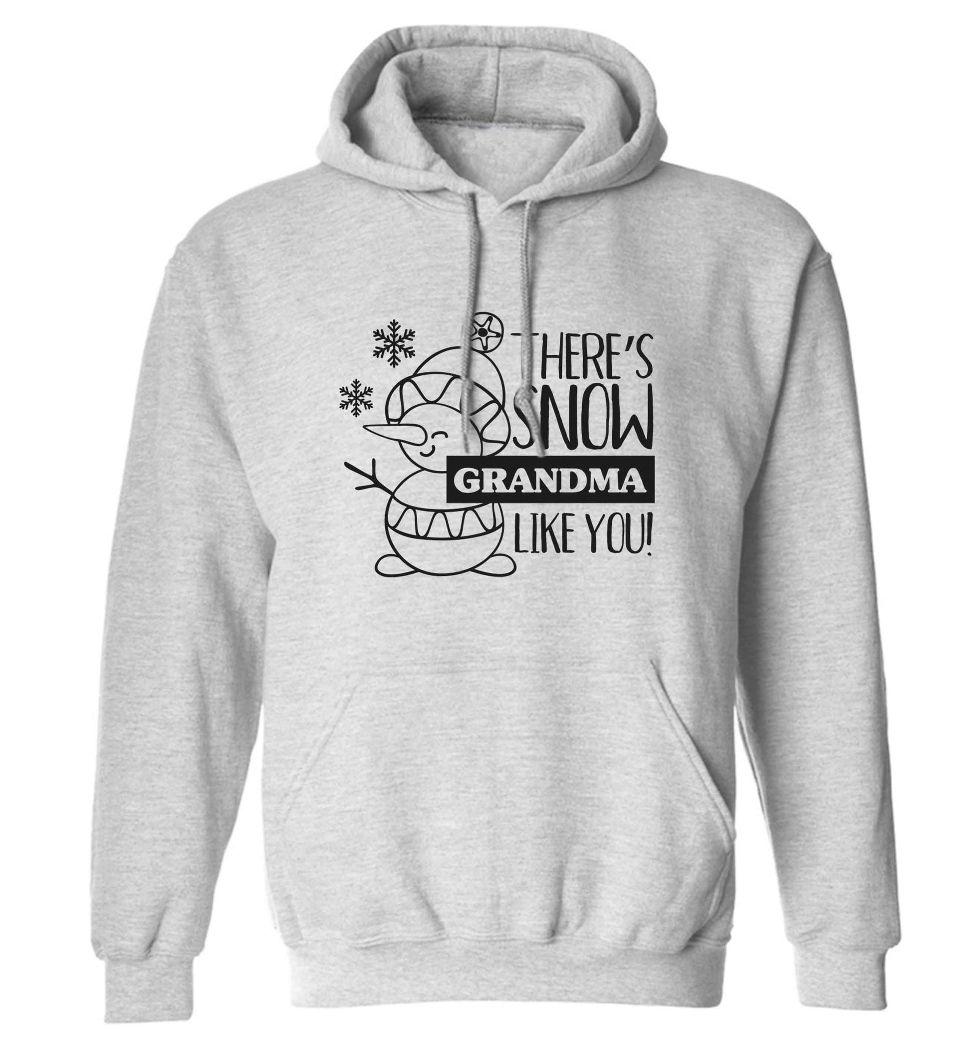 There's snow grandma like you adults unisex grey hoodie 2XL