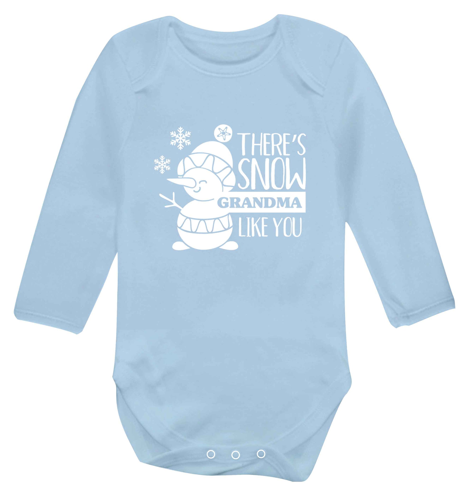 There's snow grandma like you baby vest long sleeved pale blue 6-12 months