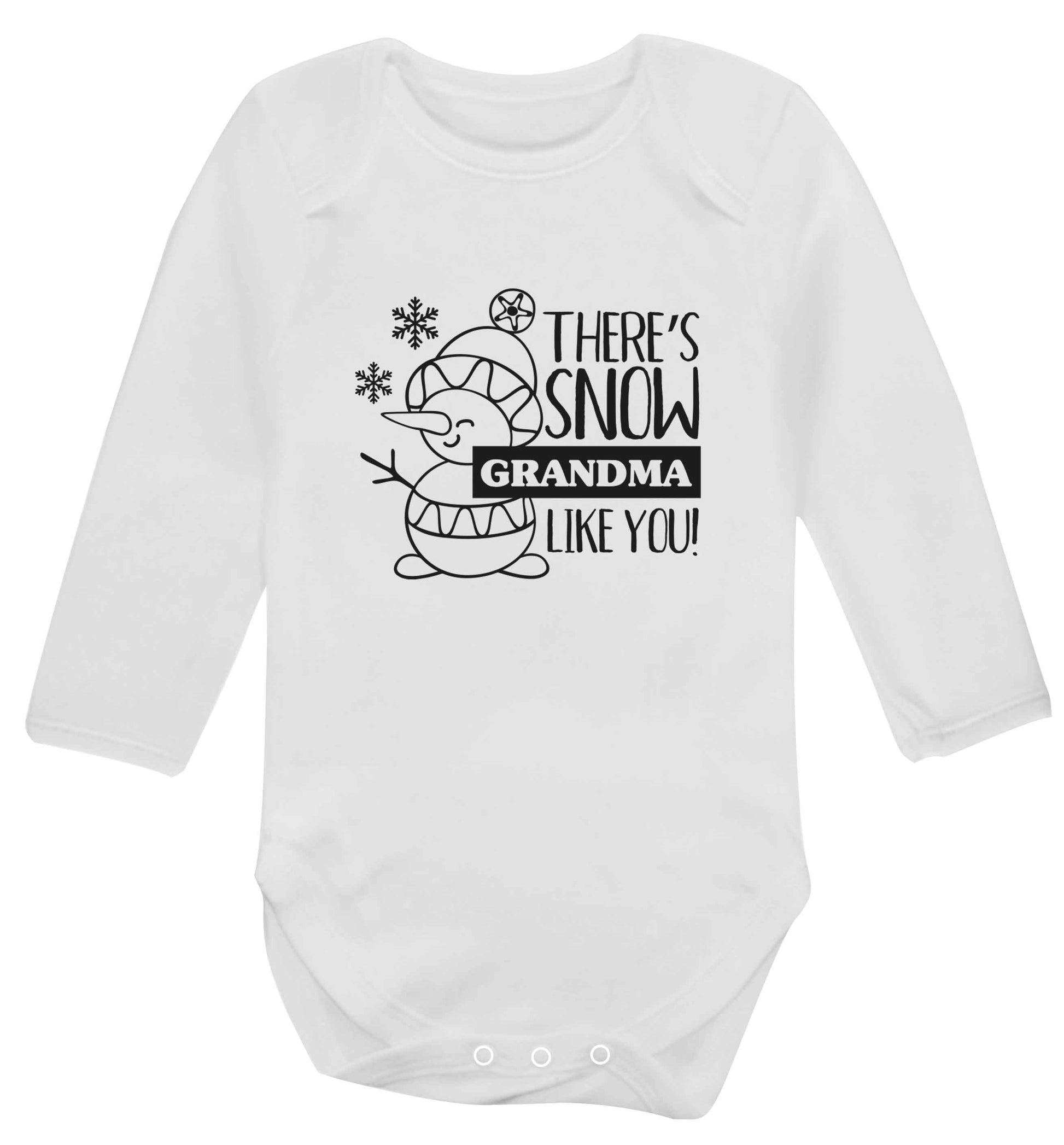 There's snow grandma like you baby vest long sleeved white 6-12 months