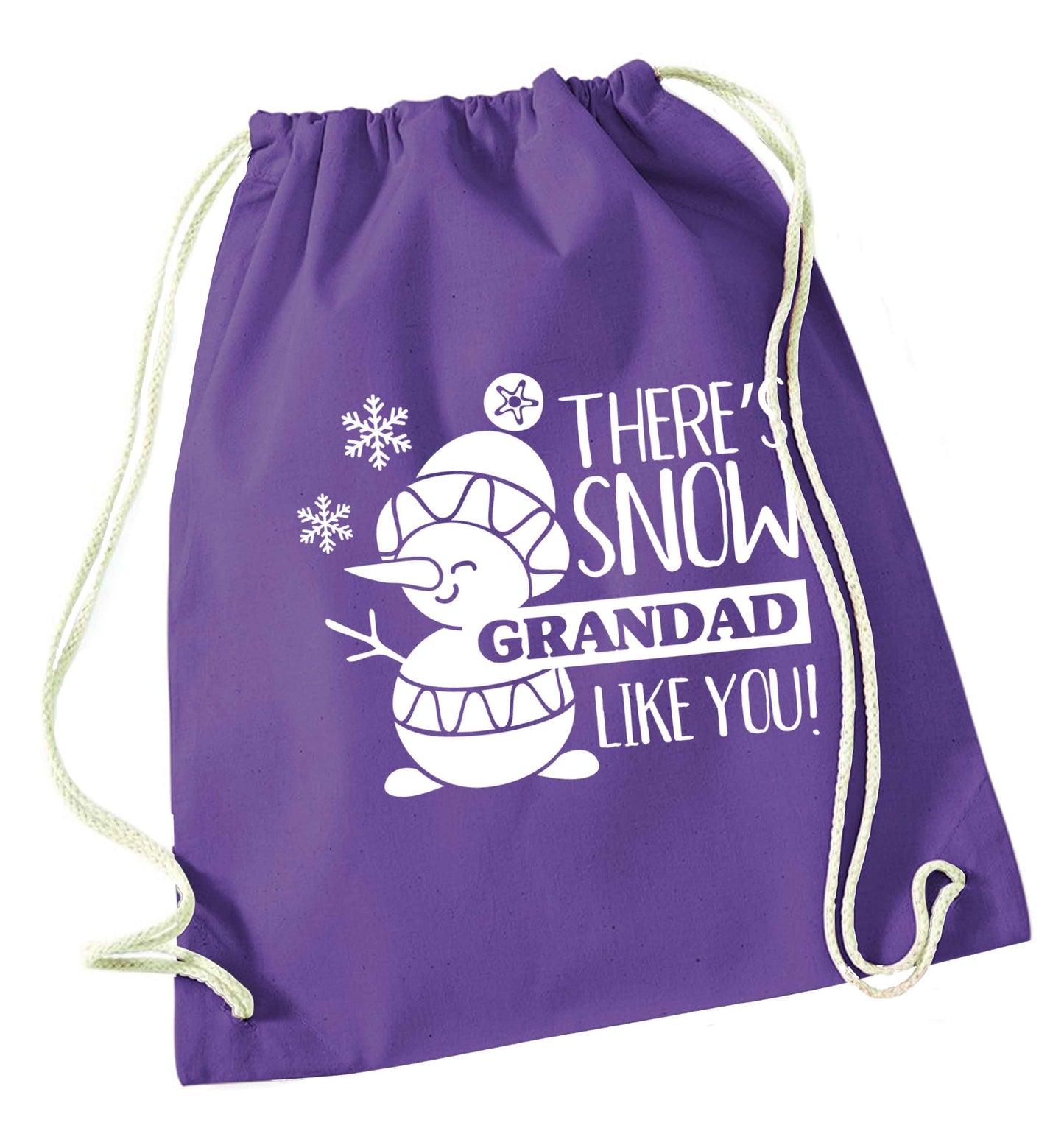There's snow grandad like you purple drawstring bag