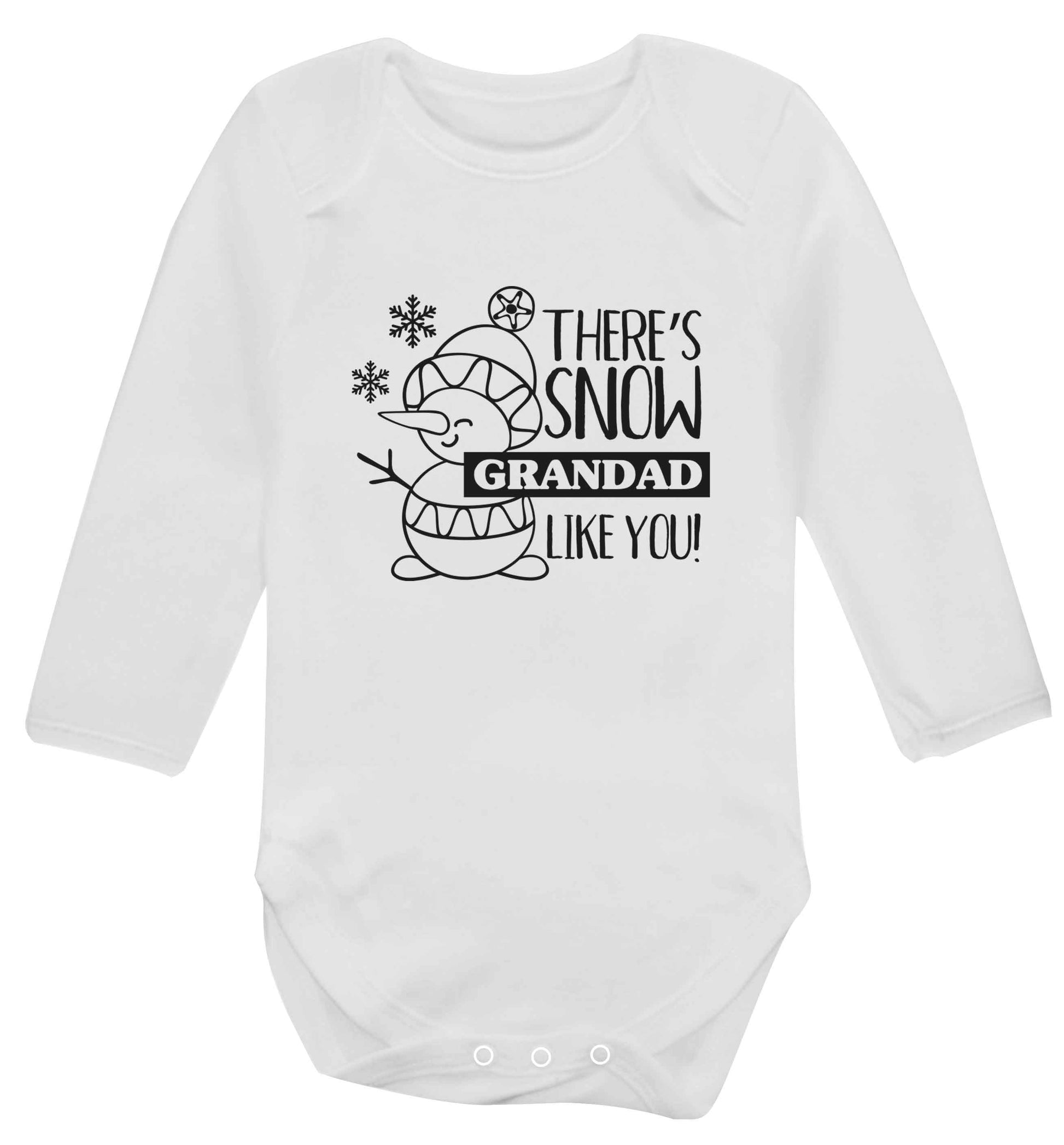 There's snow grandad like you baby vest long sleeved white 6-12 months