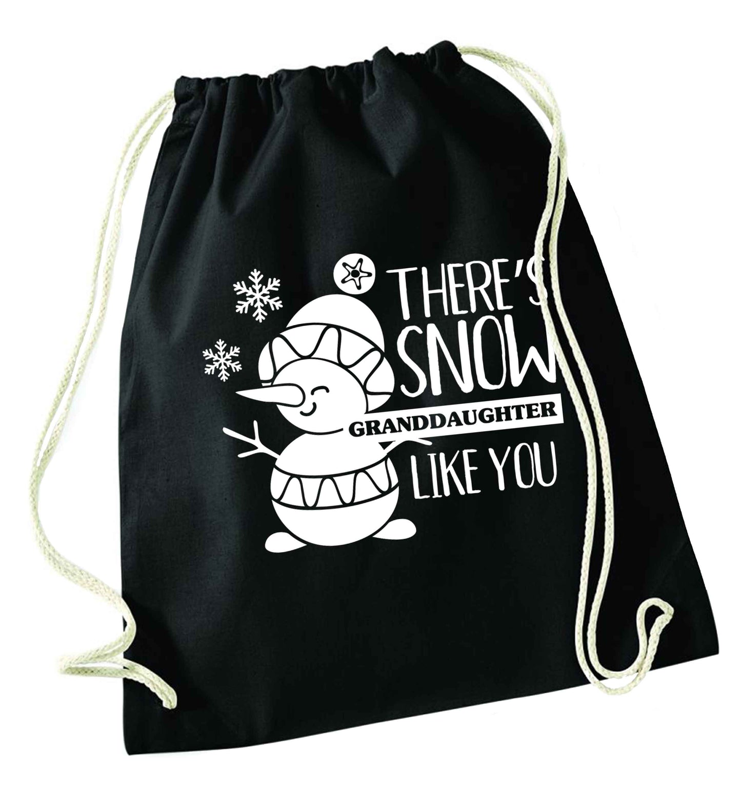 There's snow granddaughter like you black drawstring bag