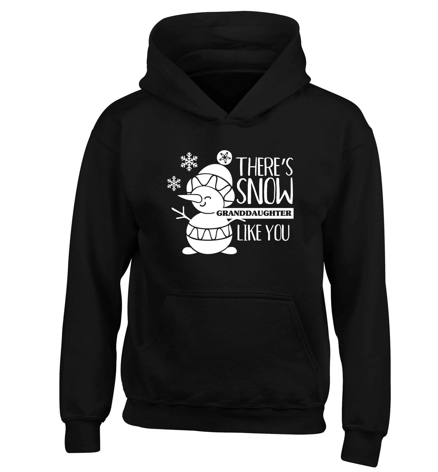 There's snow granddaughter like you children's black hoodie 12-13 Years
