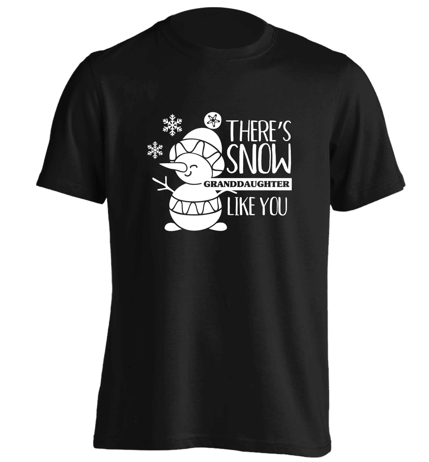 There's snow granddaughter like you adults unisex black Tshirt 2XL