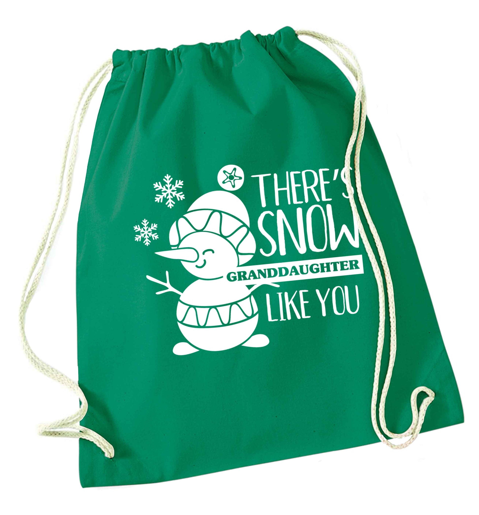 There's snow granddaughter like you green drawstring bag