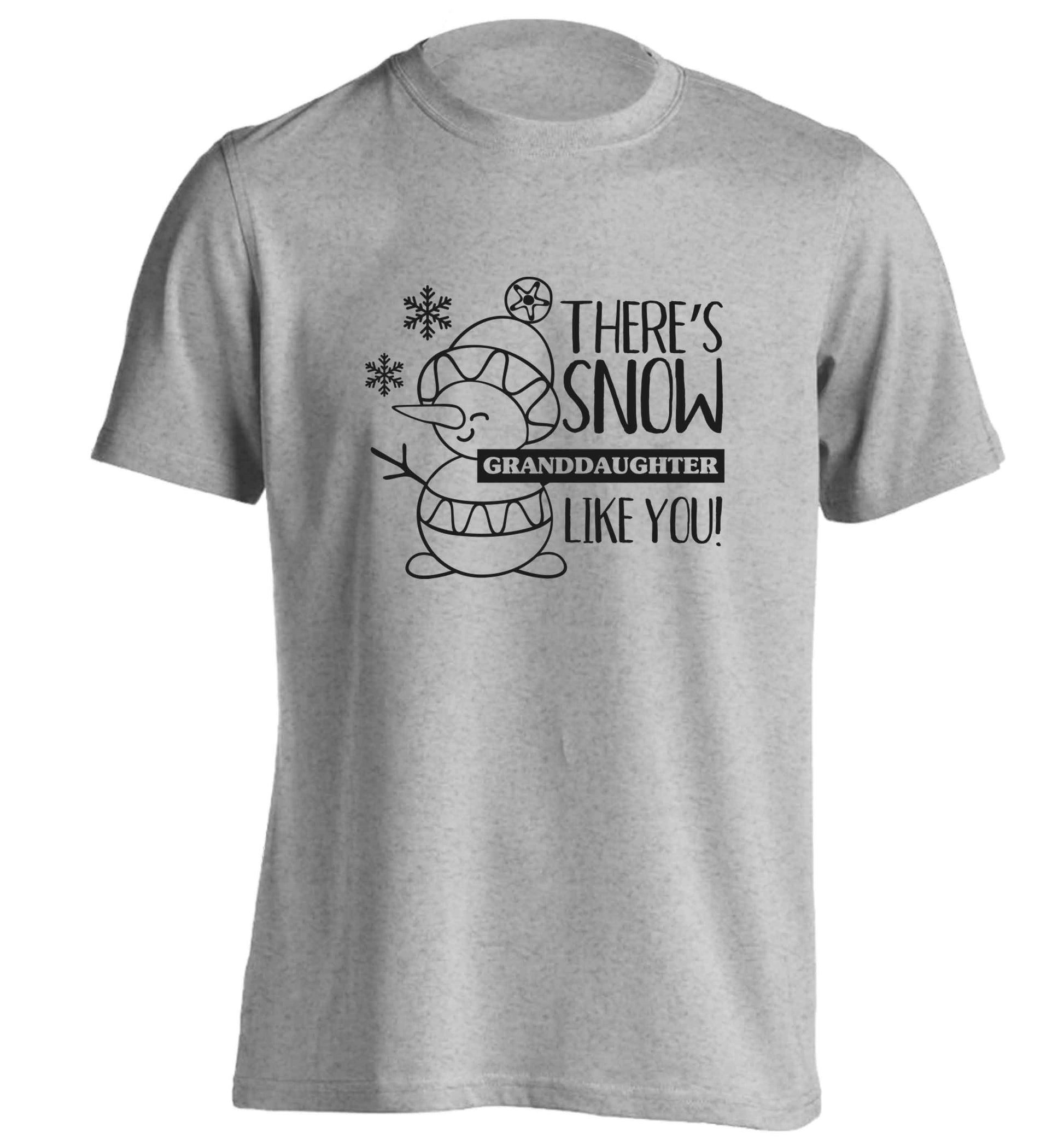 There's snow granddaughter like you adults unisex grey Tshirt 2XL