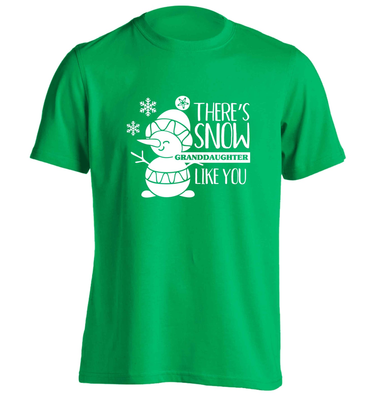 There's snow granddaughter like you adults unisex green Tshirt 2XL