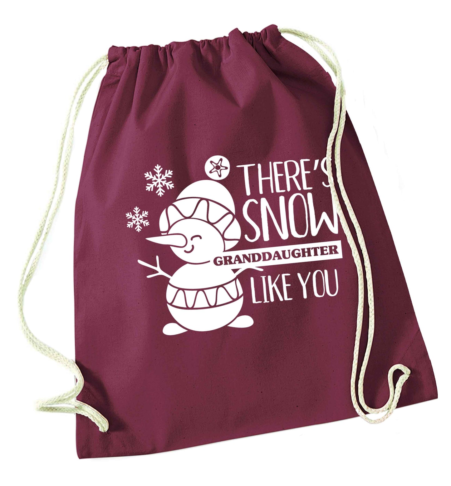 There's snow granddaughter like you maroon drawstring bag