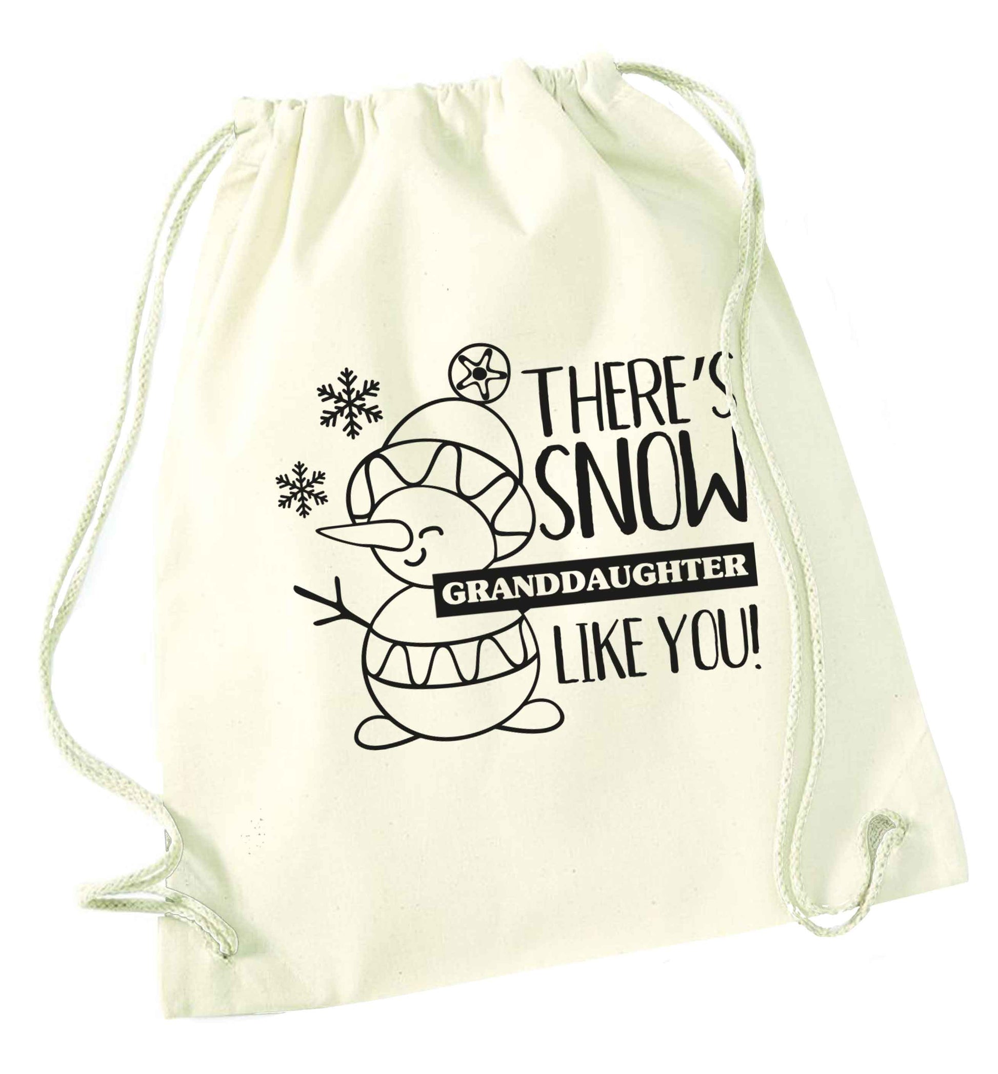 There's snow granddaughter like you natural drawstring bag