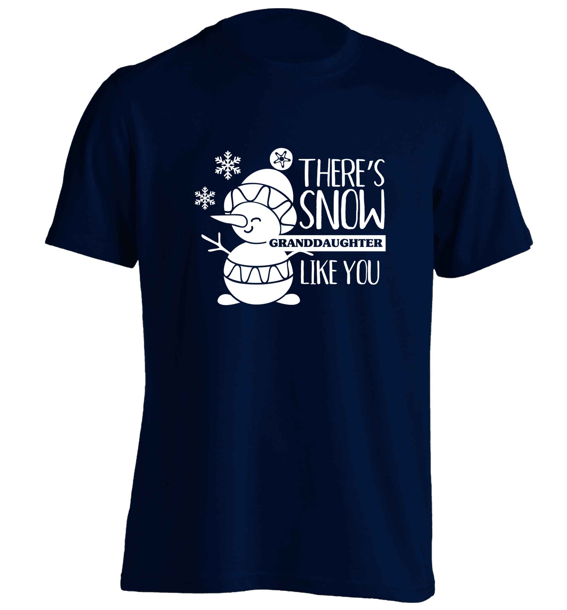There's snow granddaughter like you adults unisex navy Tshirt 2XL