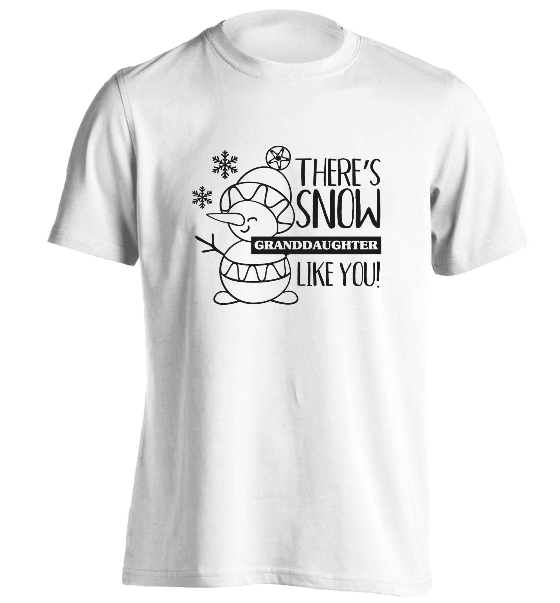 There's snow granddaughter like you adults unisex white Tshirt 2XL