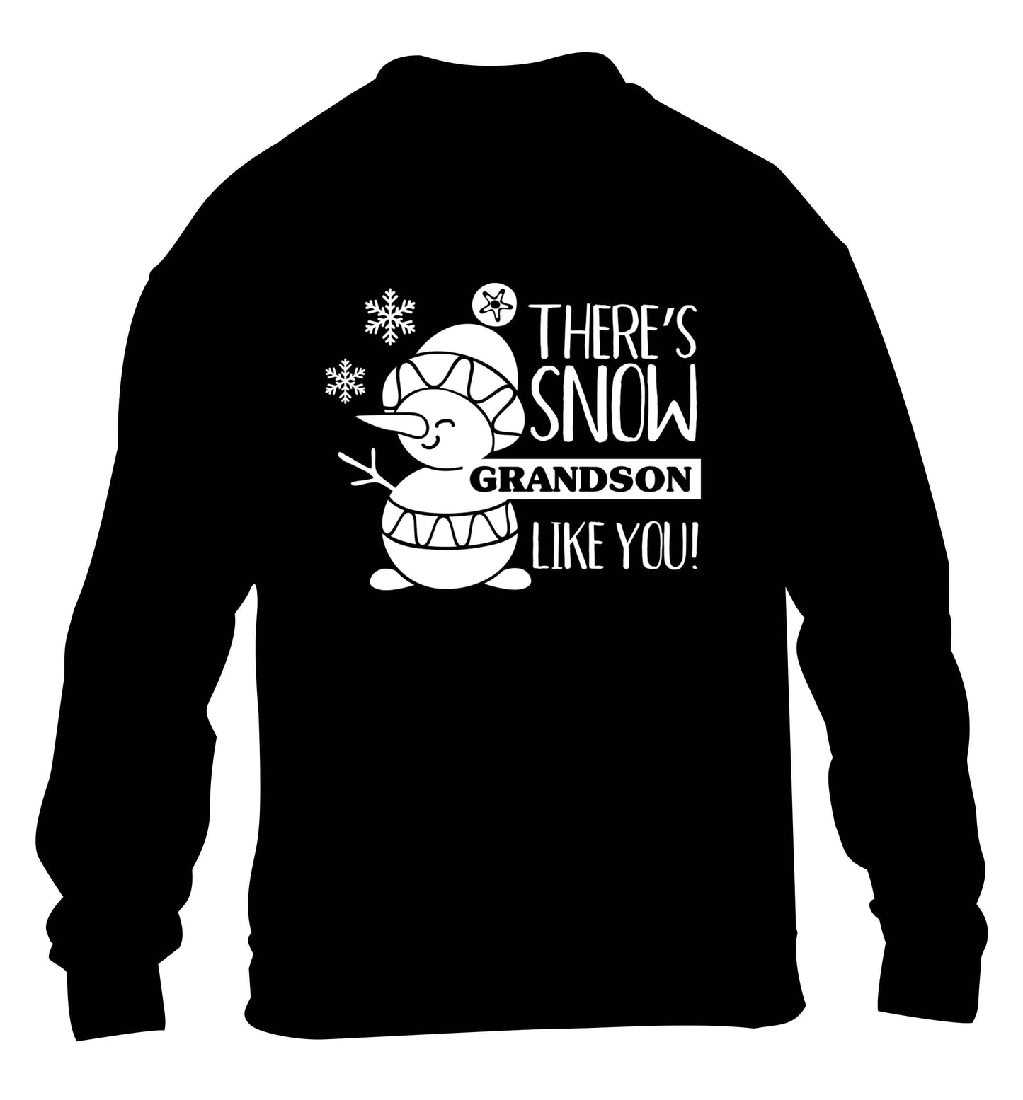 There's snow grandson like you children's black sweater 12-13 Years