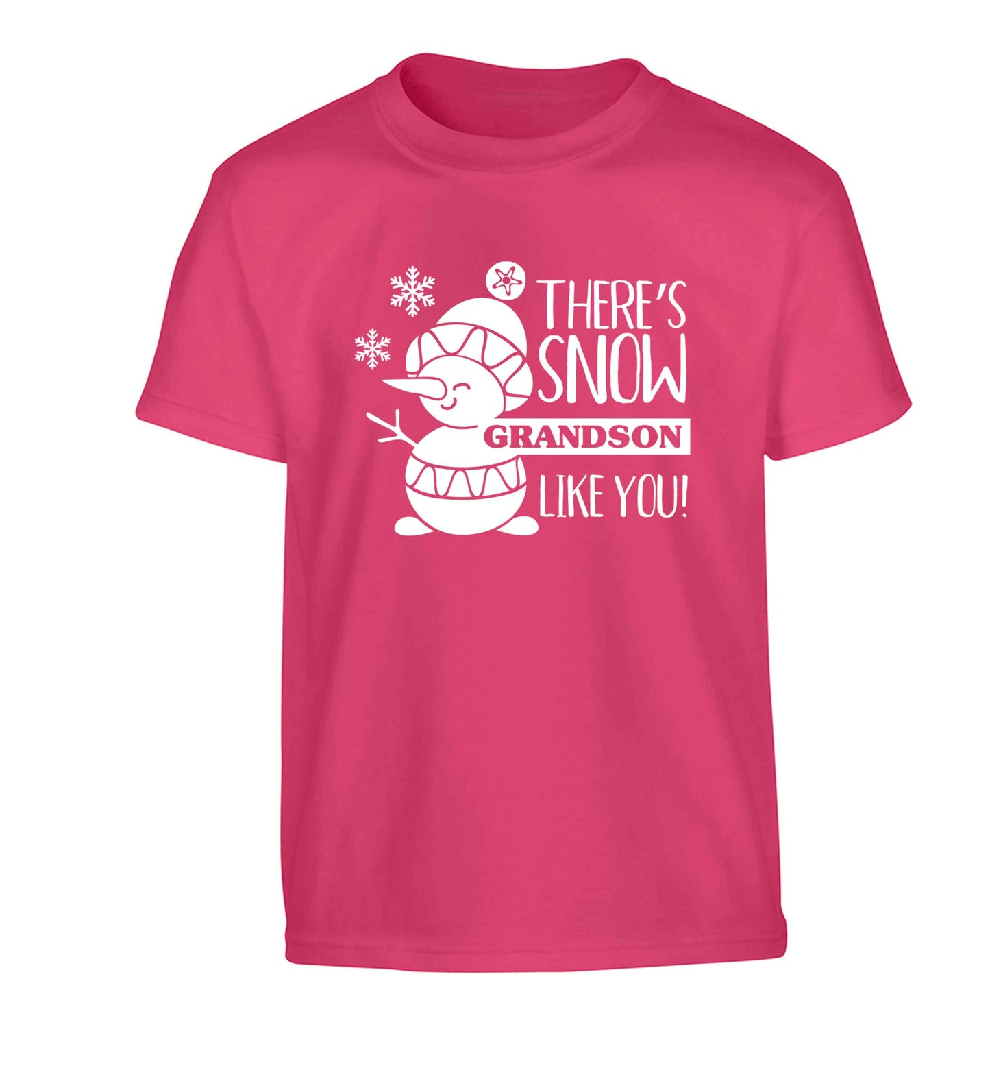 There's snow grandson like you Children's pink Tshirt 12-13 Years