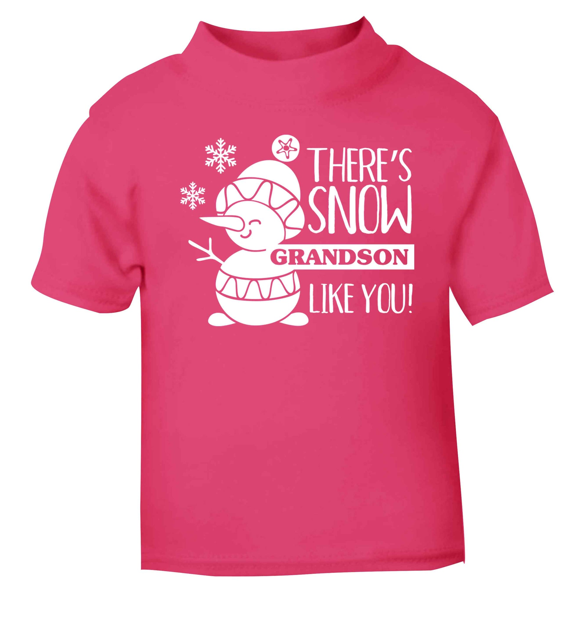 There's snow grandson like you pink baby toddler Tshirt 2 Years