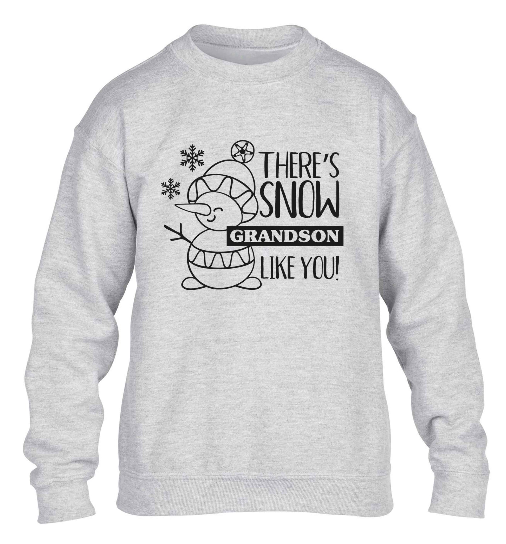 There's snow grandson like you children's grey sweater 12-13 Years