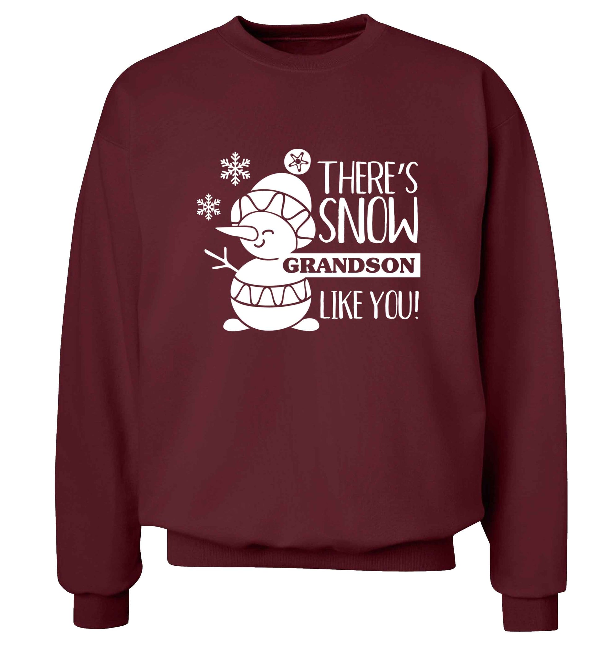 There's snow grandson like you adult's unisex maroon sweater 2XL