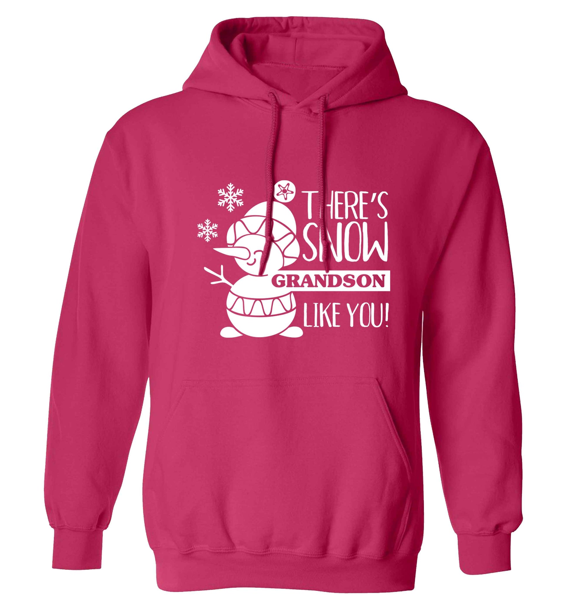There's snow grandson like you adults unisex pink hoodie 2XL