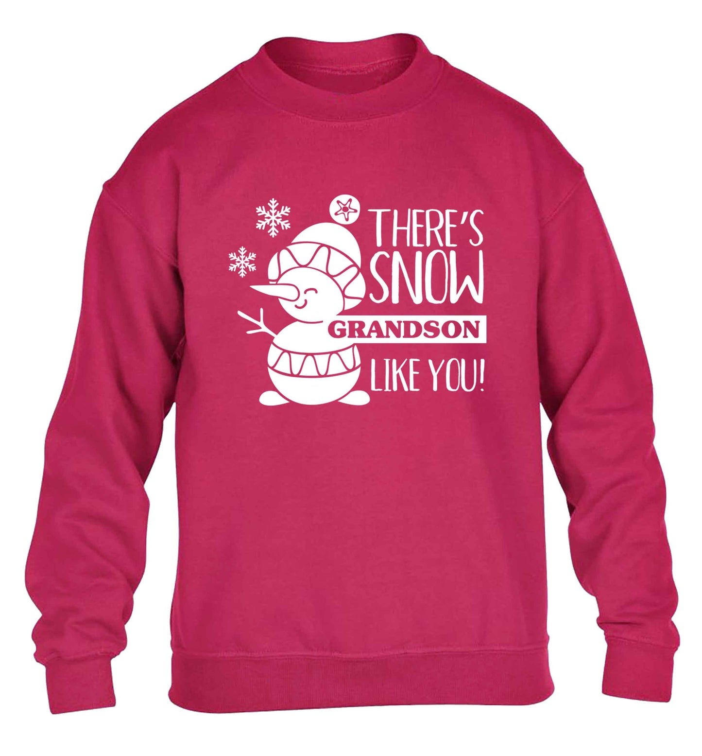 There's snow grandson like you children's pink sweater 12-13 Years
