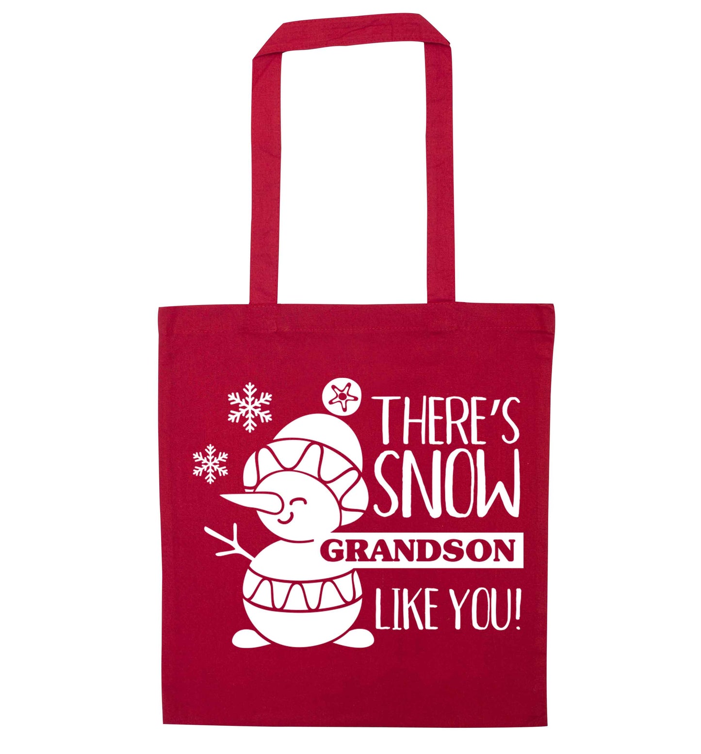 There's snow grandson like you red tote bag
