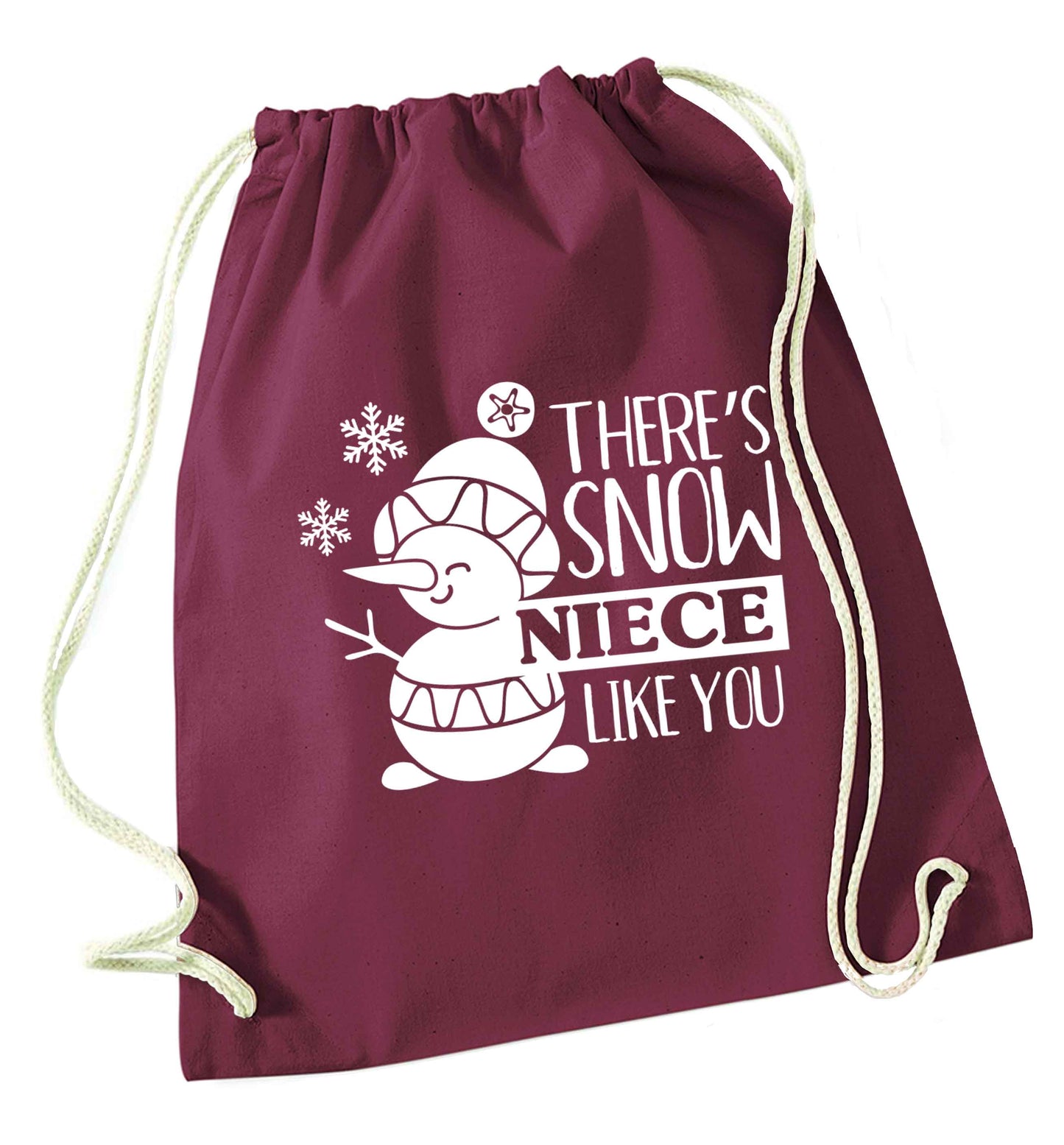 There's snow niece like you maroon drawstring bag