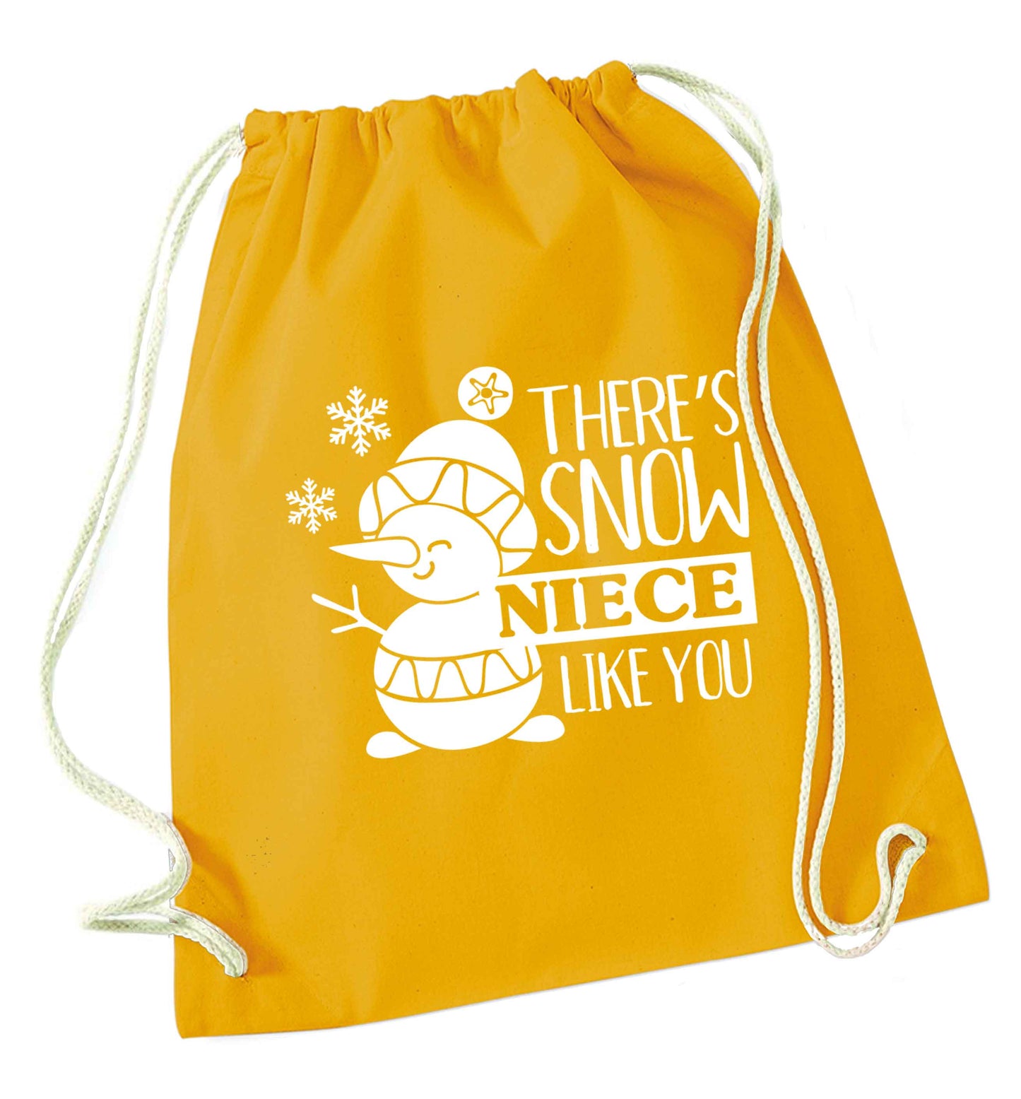 There's snow niece like you mustard drawstring bag