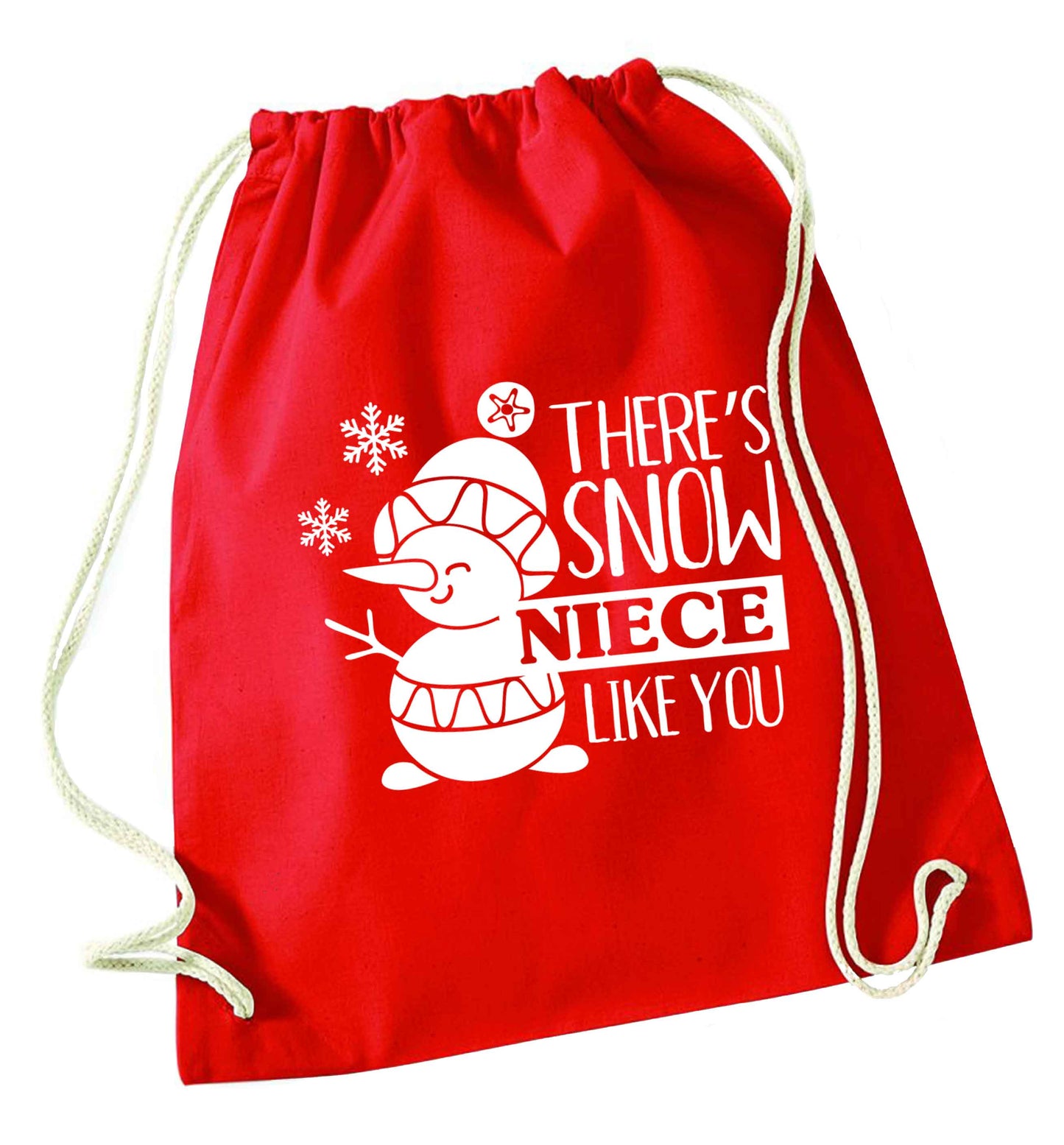 There's snow niece like you red drawstring bag 