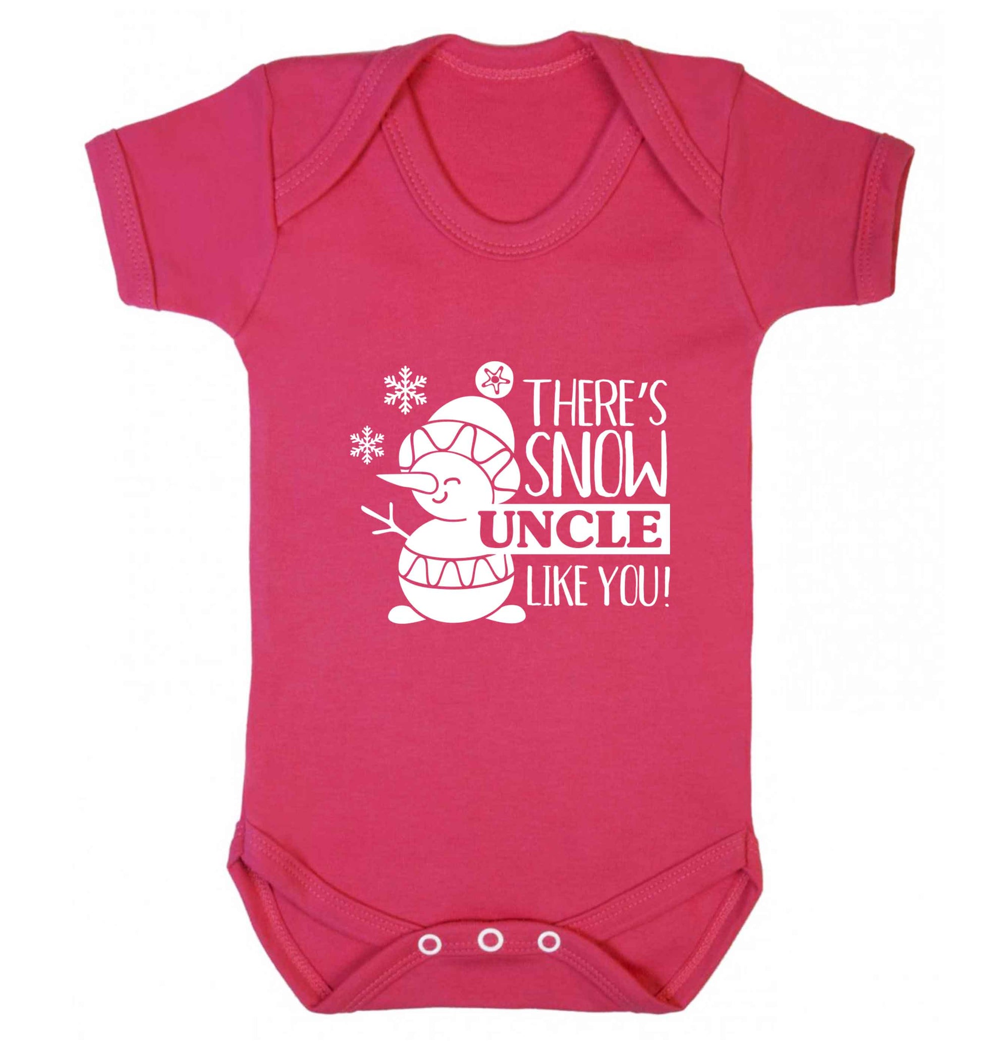 There's snow uncle like you baby vest dark pink 18-24 months