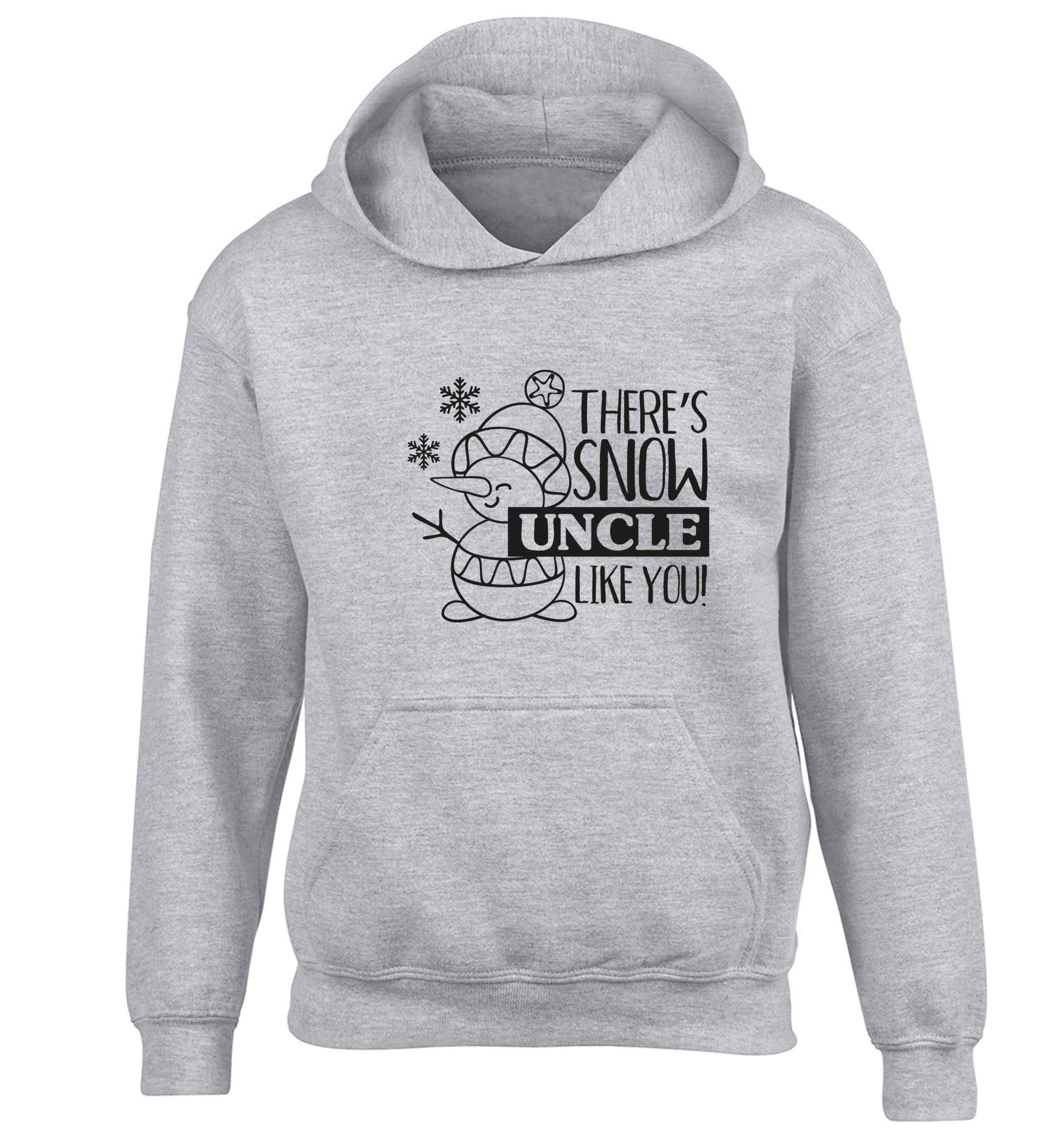 There's snow uncle like you children's grey hoodie 12-13 Years