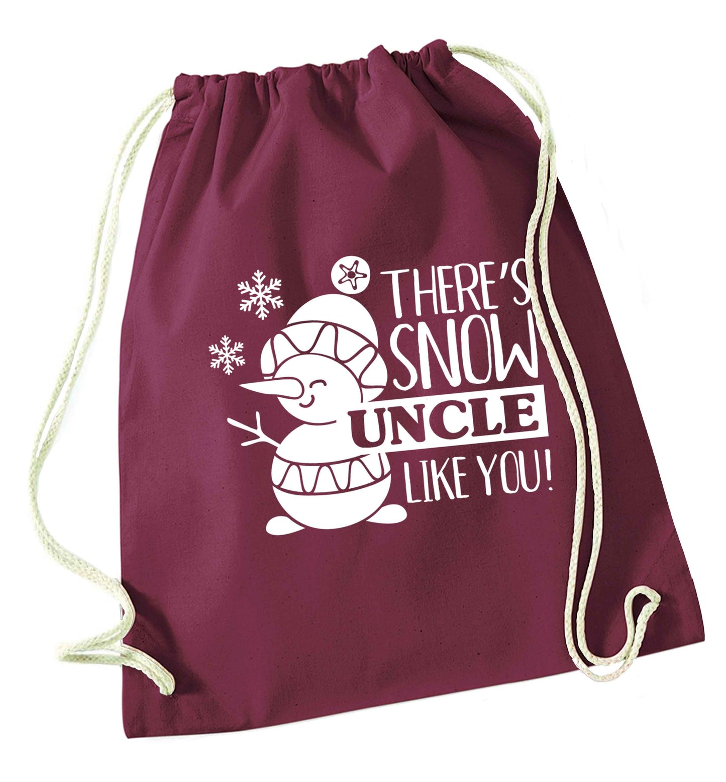 There's snow uncle like you maroon drawstring bag