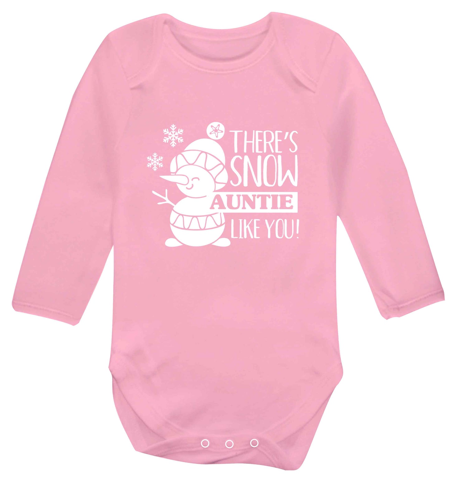 There's snow auntie like you baby vest long sleeved pale pink 6-12 months