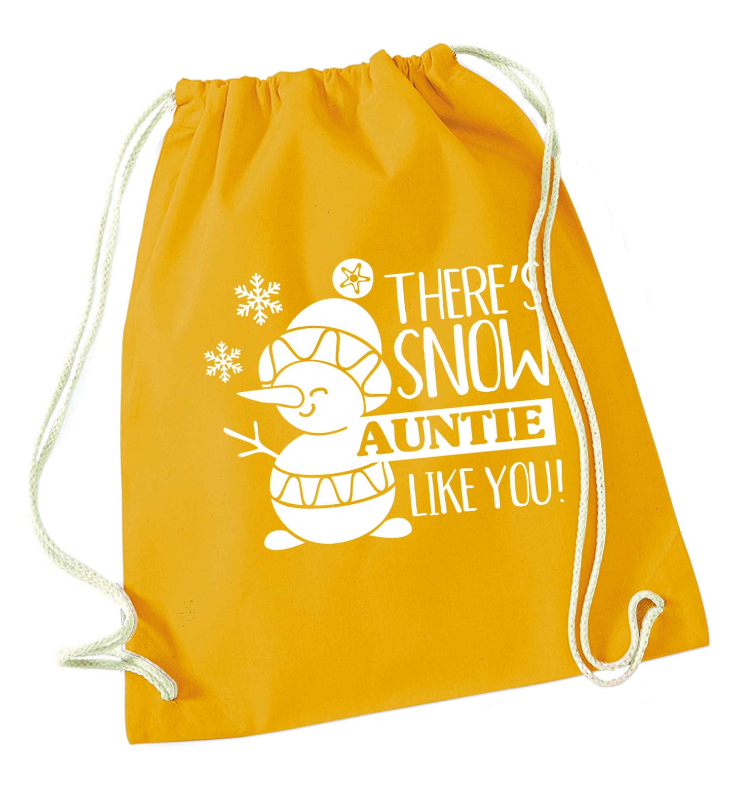 There's snow auntie like you mustard drawstring bag