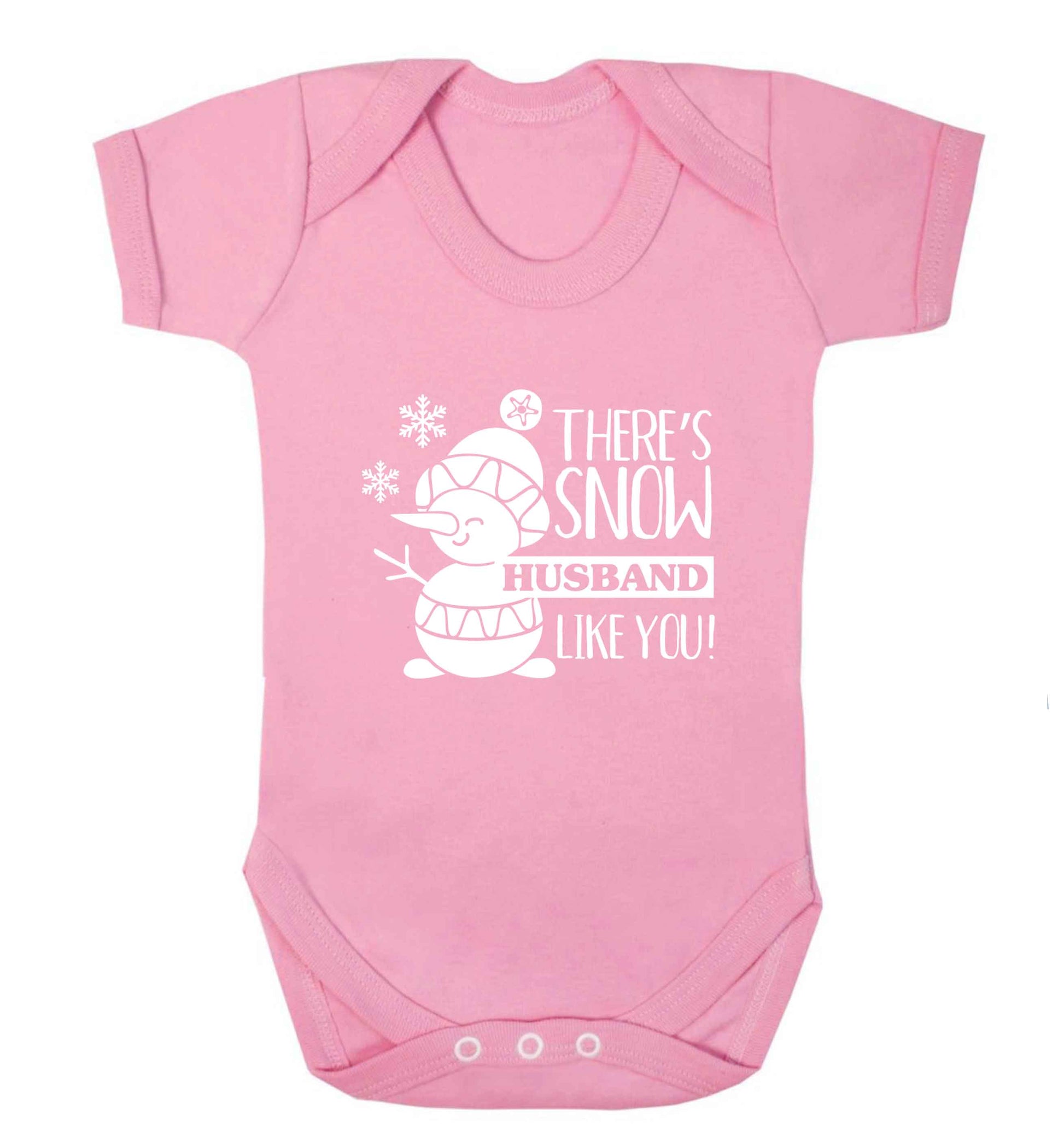 There's snow husband like you baby vest pale pink 18-24 months