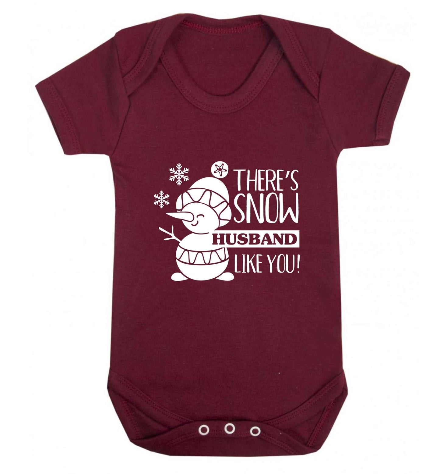 There's snow husband like you baby vest maroon 18-24 months
