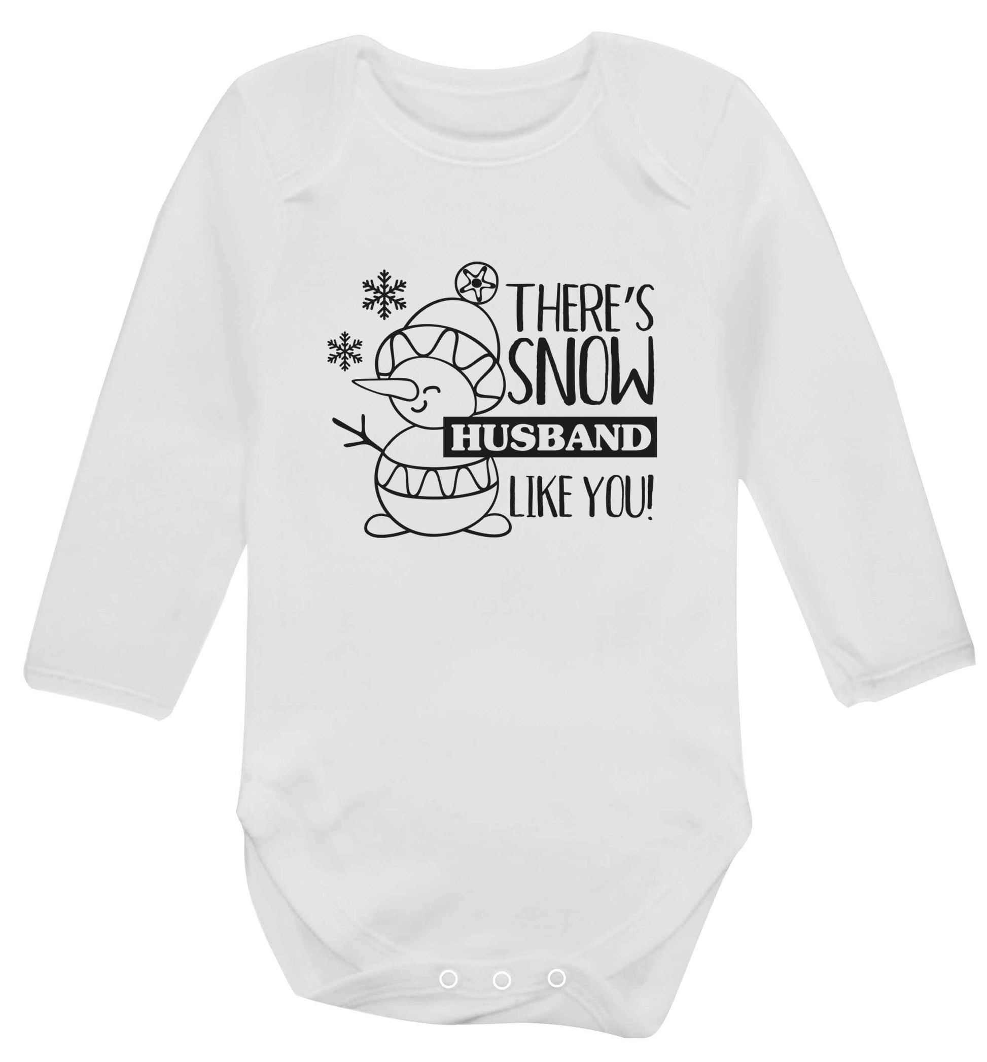 There's snow husband like you baby vest long sleeved white 6-12 months