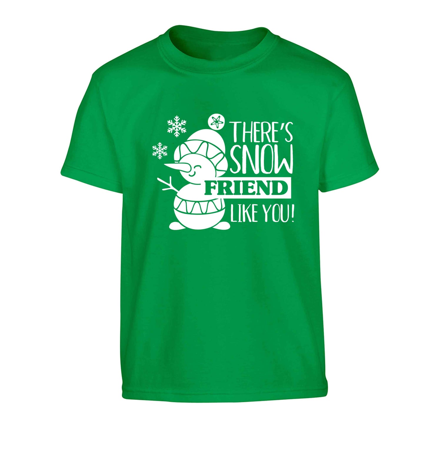 There's snow friend like you Children's green Tshirt 12-13 Years