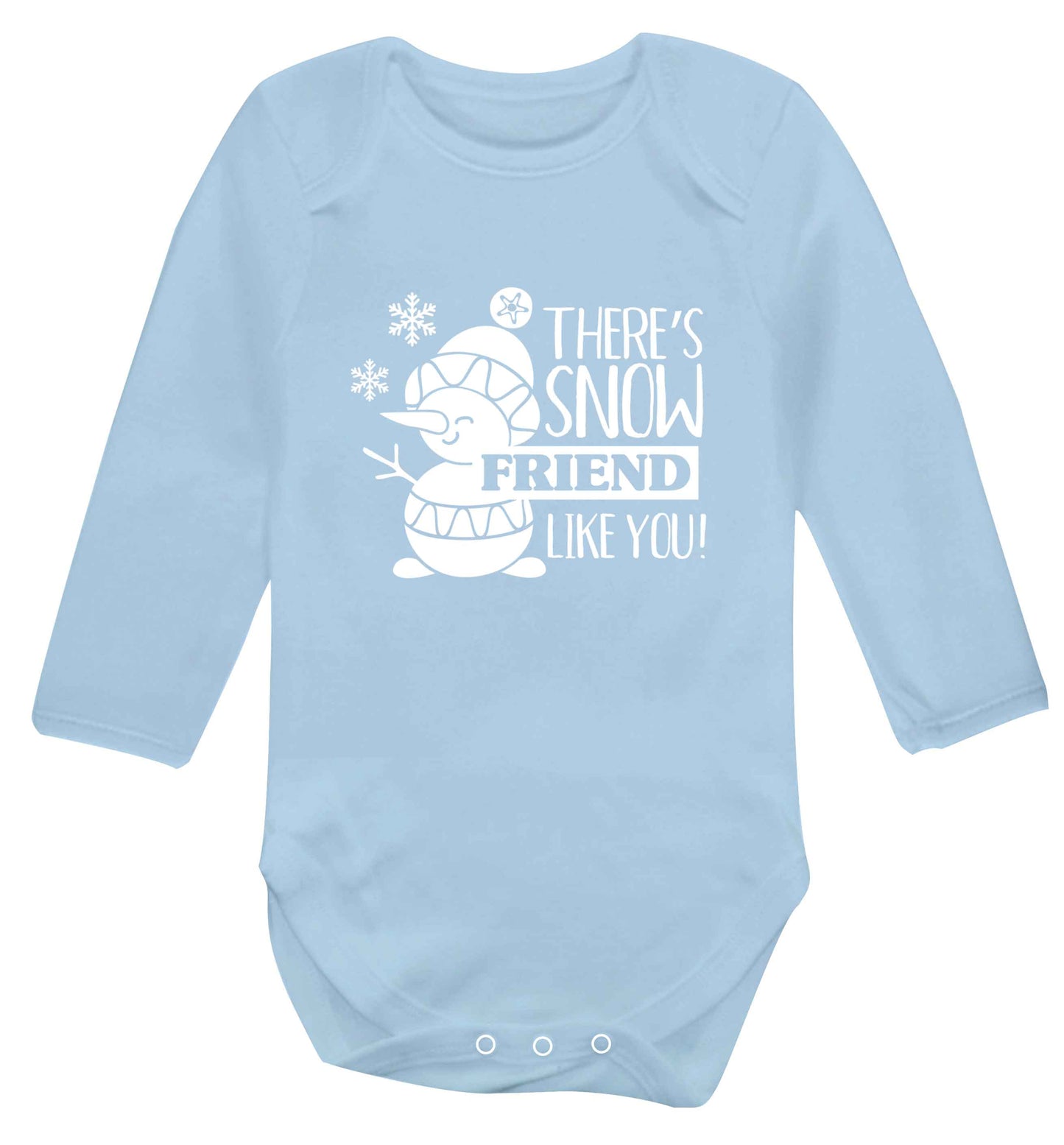 There's snow friend like you baby vest long sleeved pale blue 6-12 months