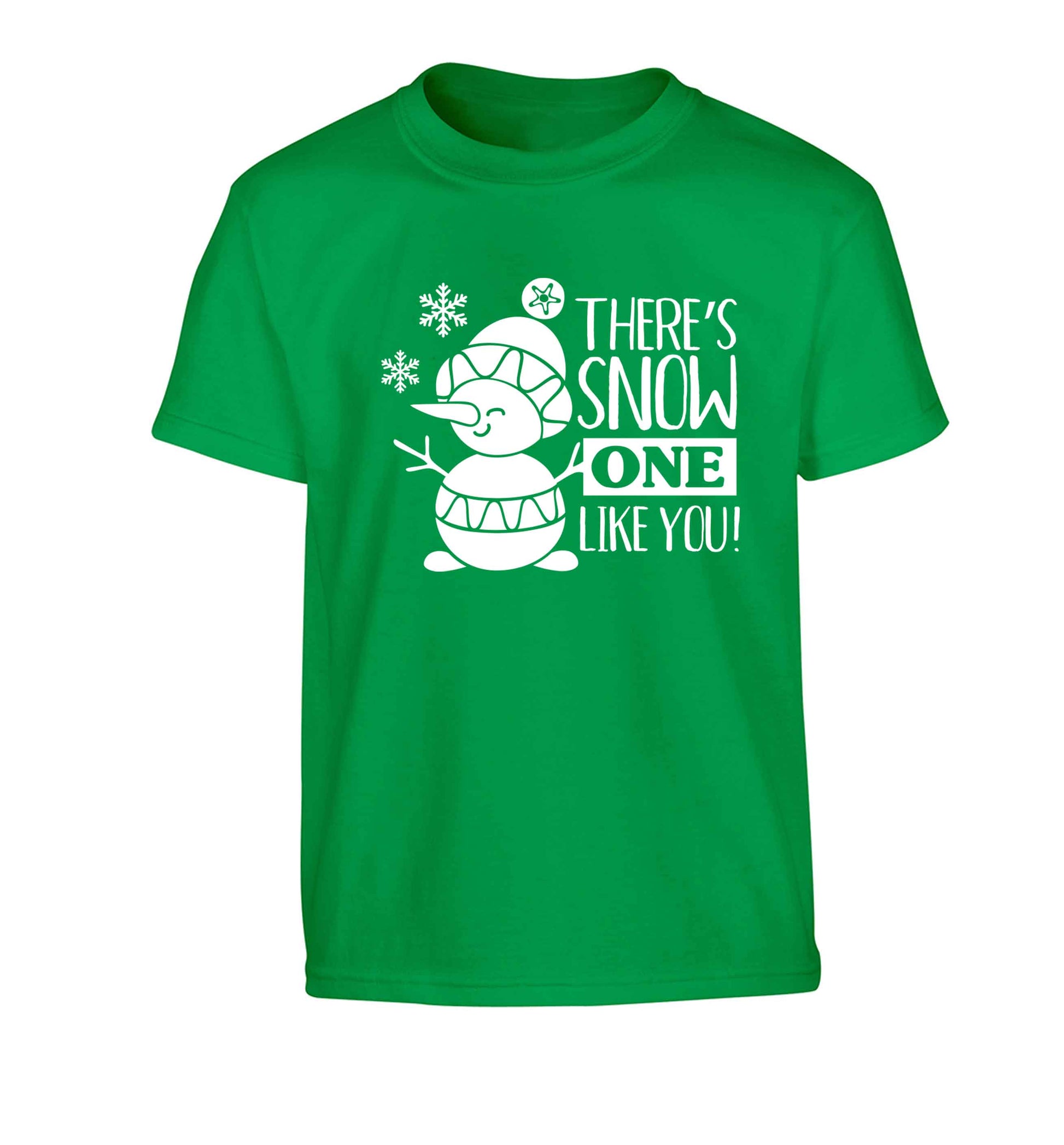 There's snow one like you Children's green Tshirt 12-13 Years
