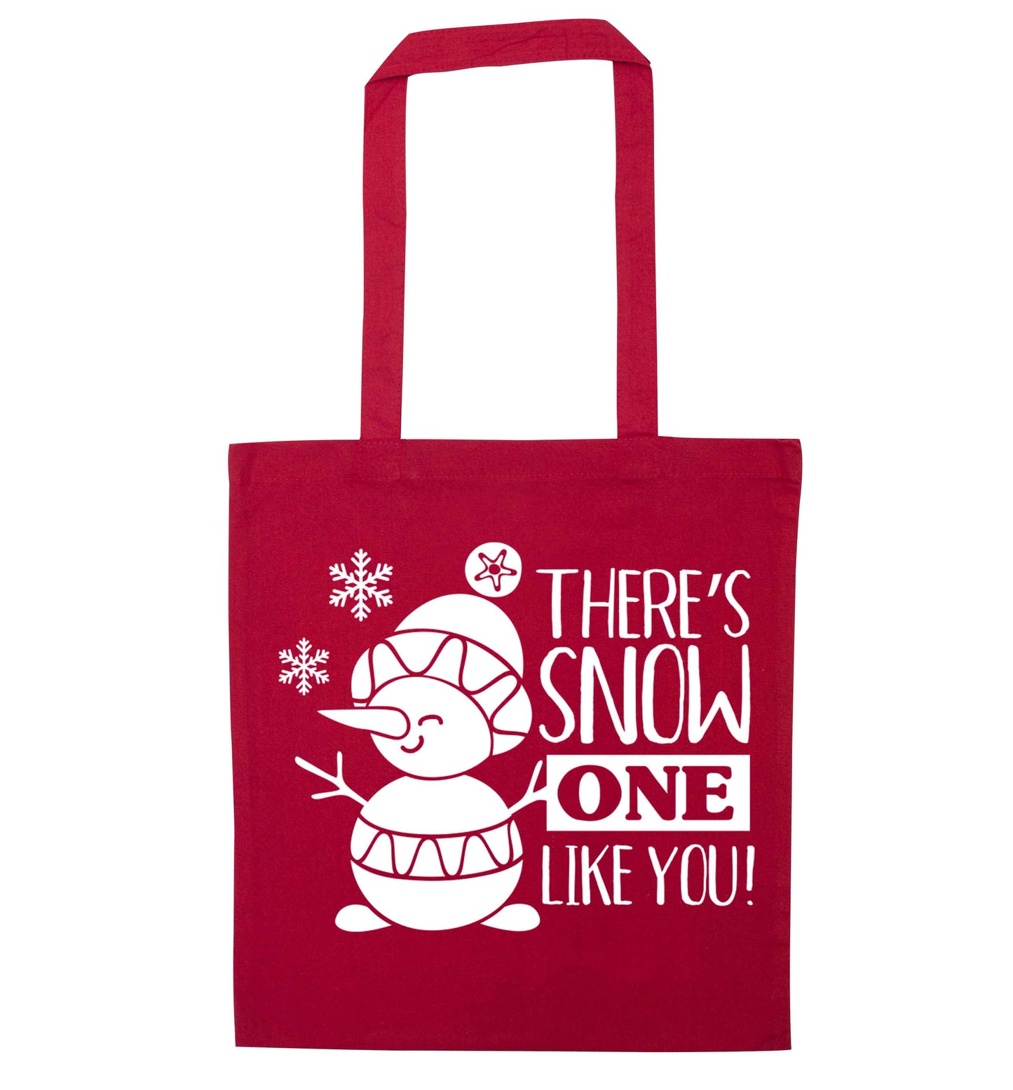 There's snow one like you red tote bag