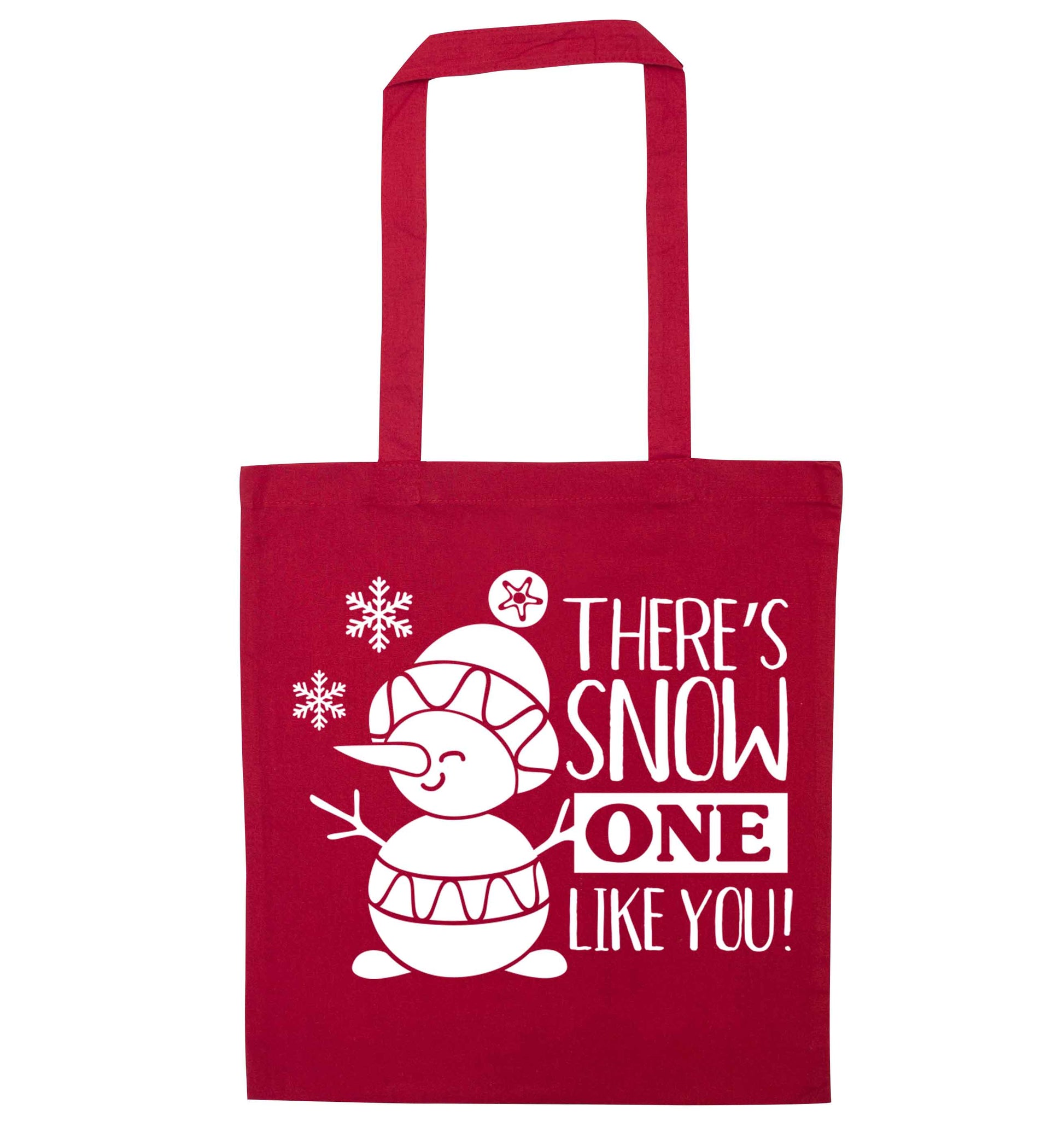 There's snow one like you red tote bag
