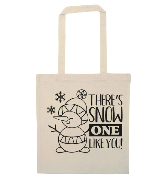 There's snow one like you natural tote bag