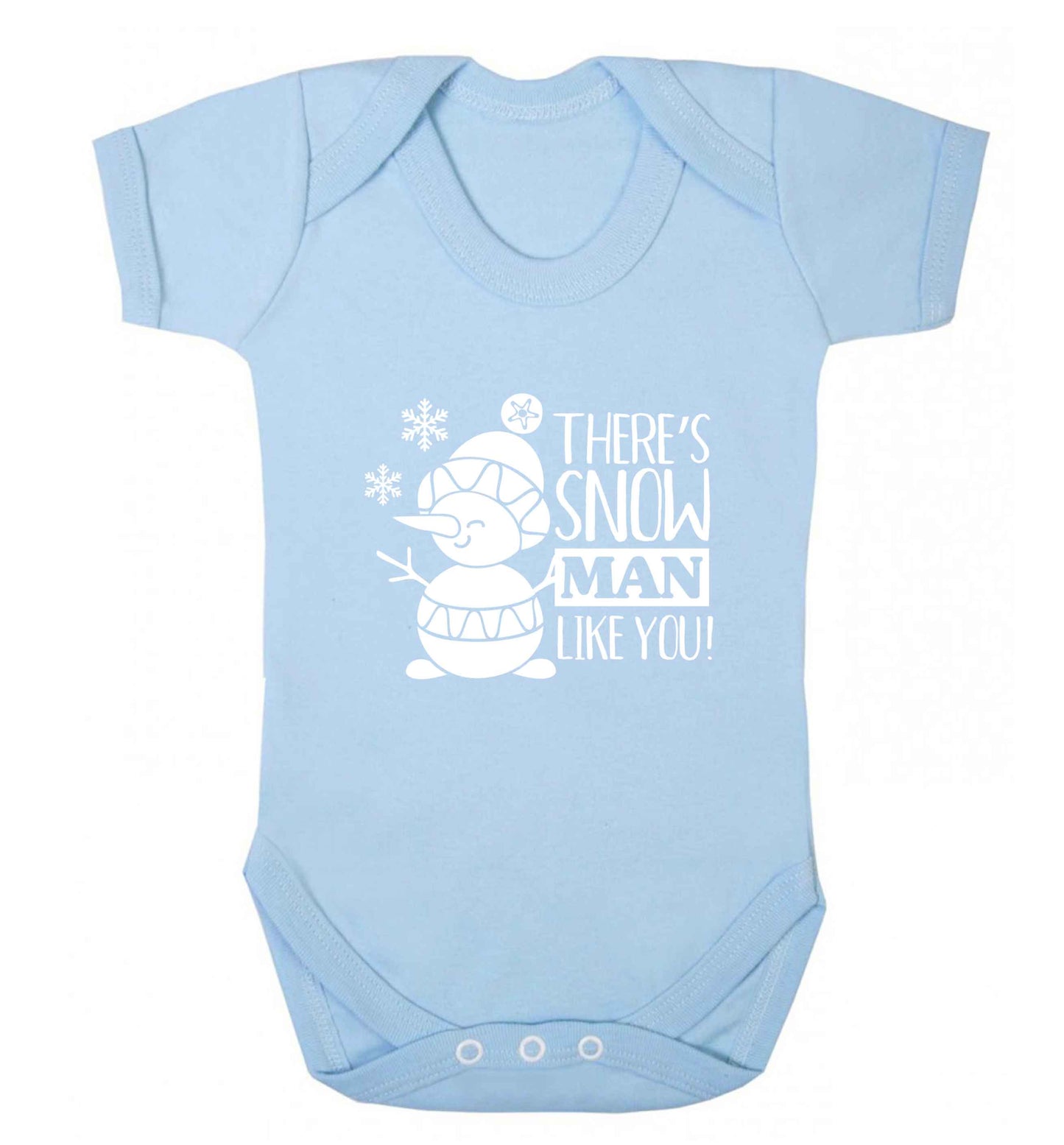 There's snow man like you baby vest pale blue 18-24 months