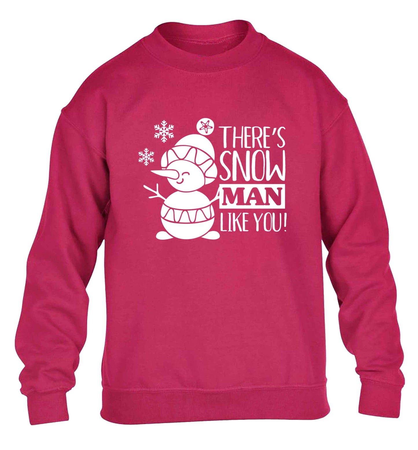 There's snow man like you children's pink sweater 12-13 Years