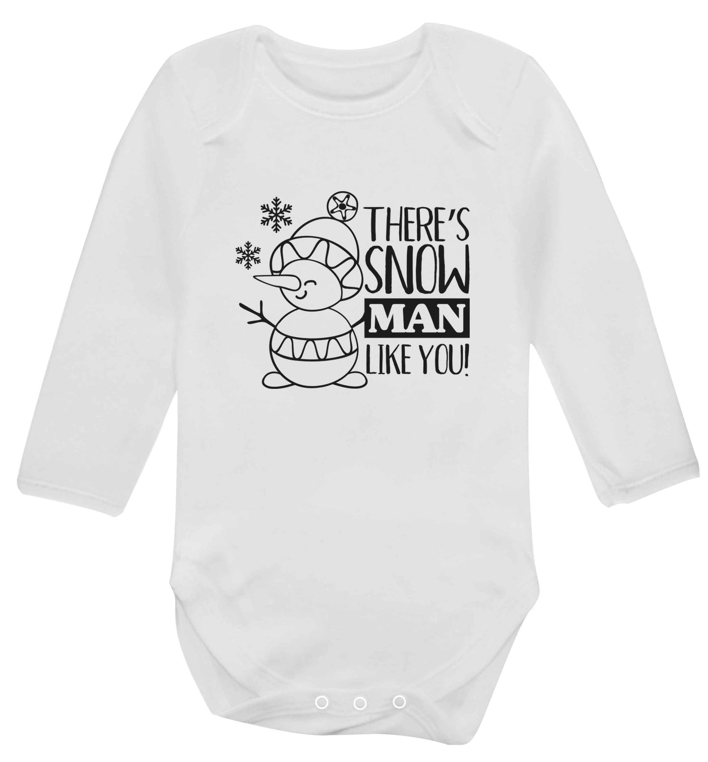 There's snow man like you baby vest long sleeved white 6-12 months