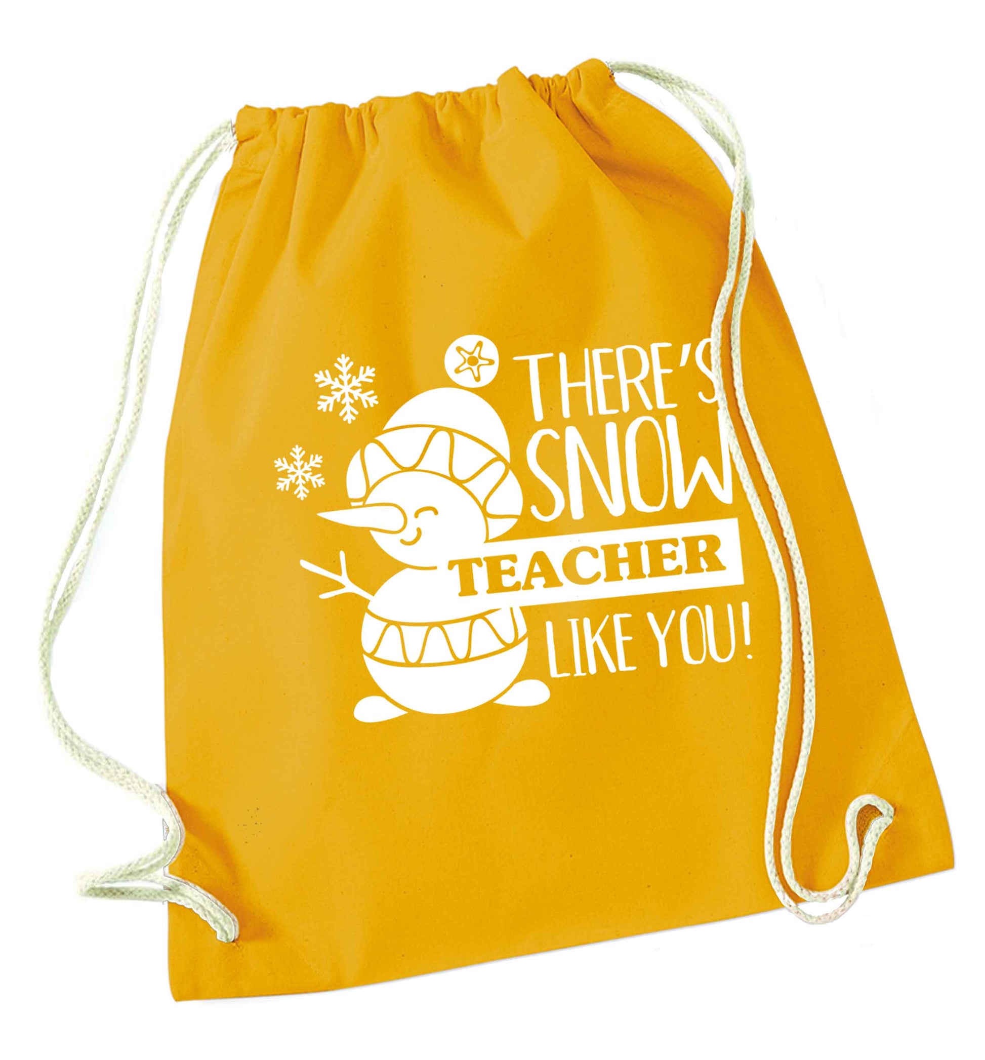 There's snow teacher like you mustard drawstring bag