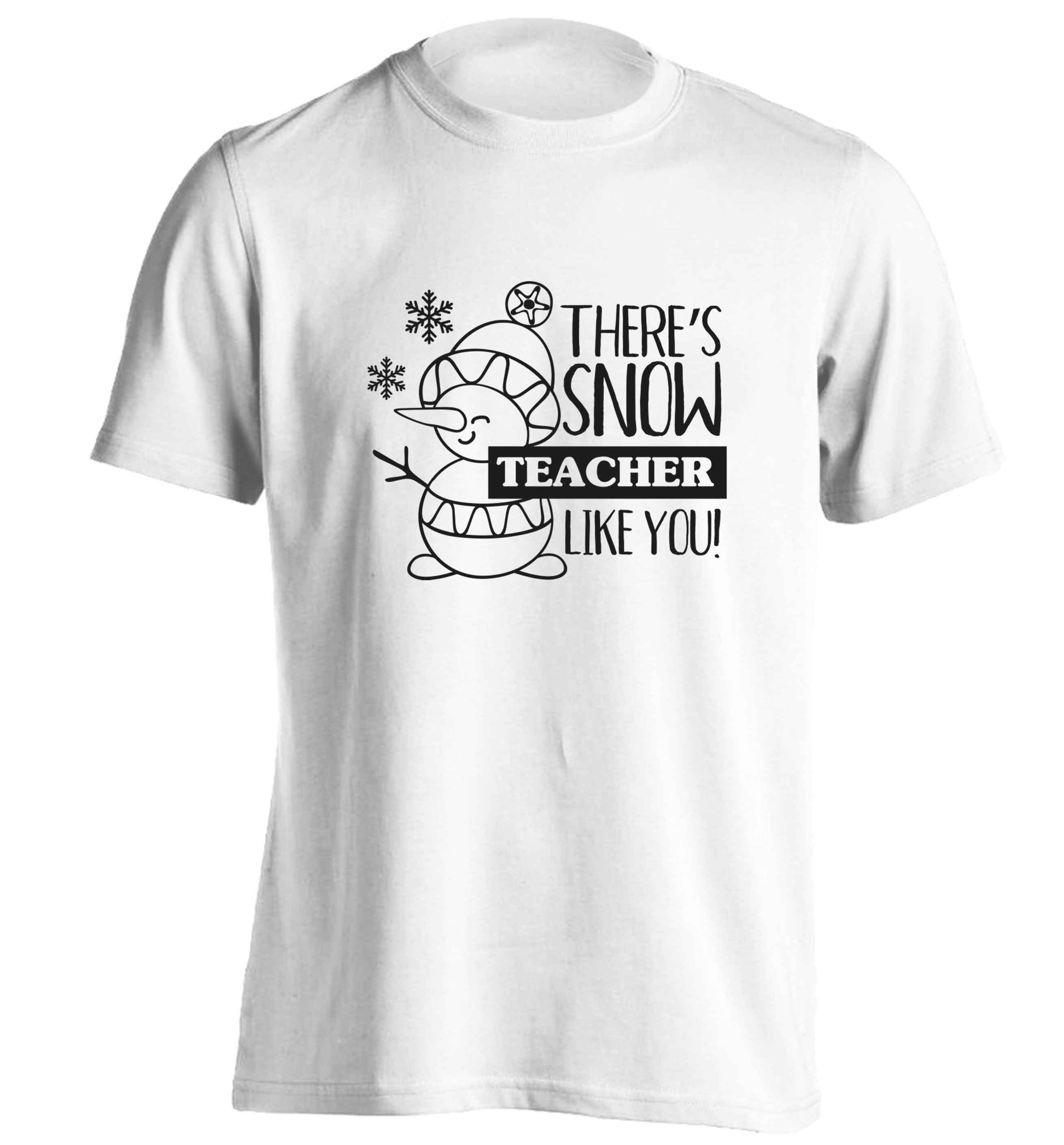 There's snow teacher like you adults unisex white Tshirt 2XL