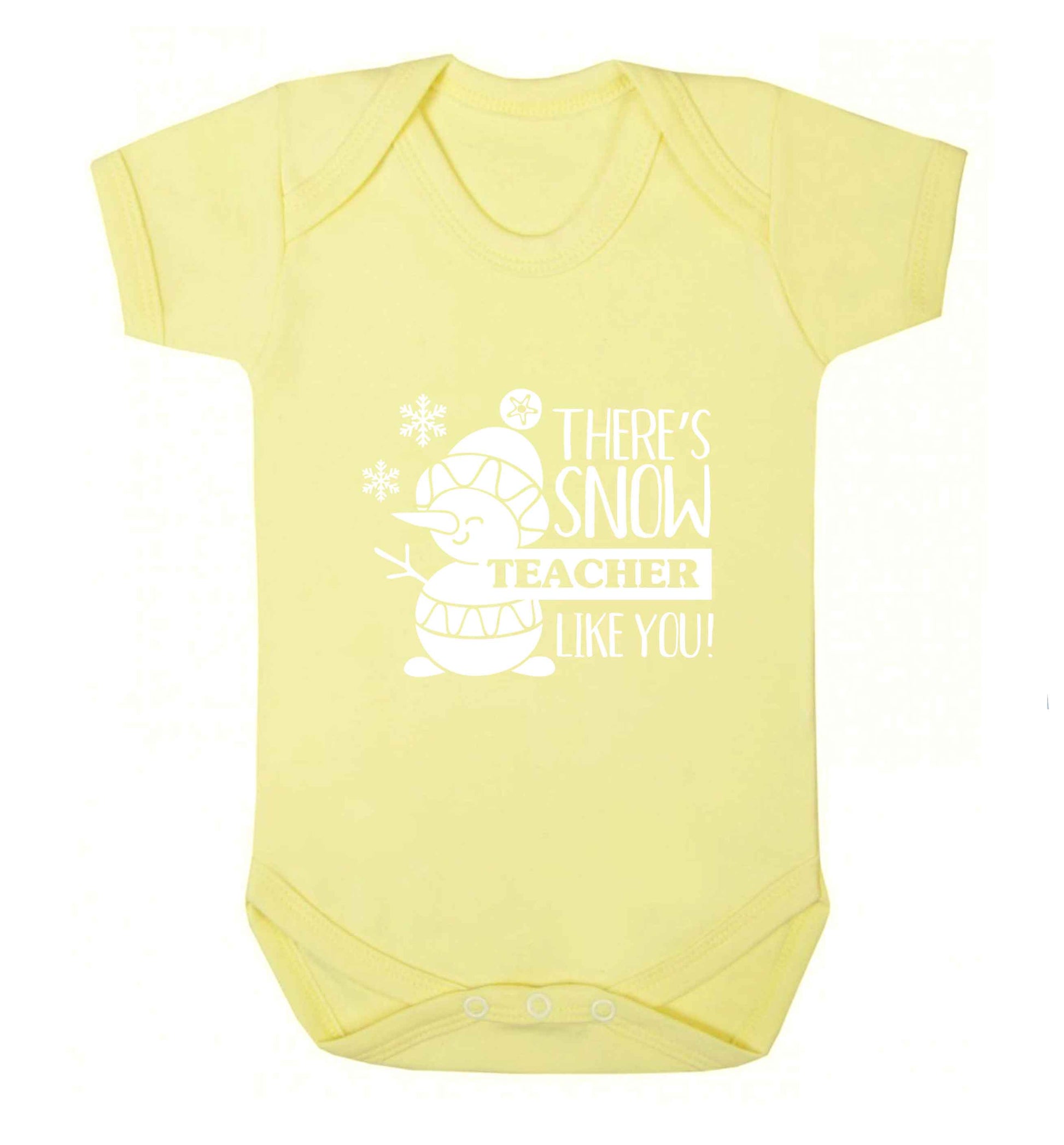 There's snow teacher like you baby vest pale yellow 18-24 months