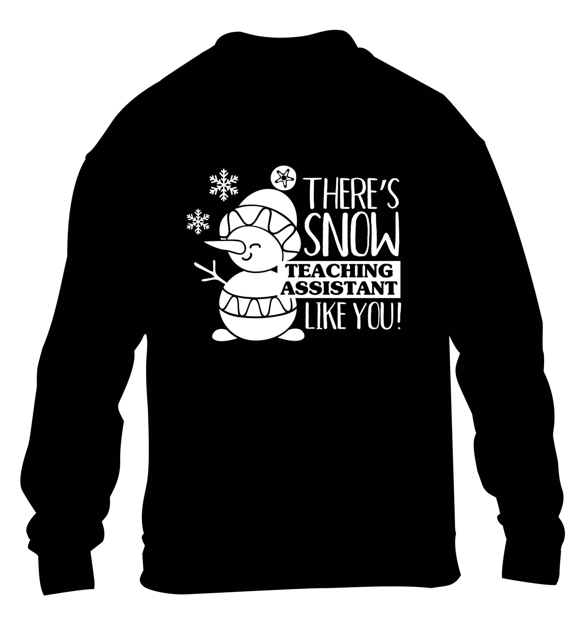 There's snow teaching assistant like you children's black sweater 12-13 Years