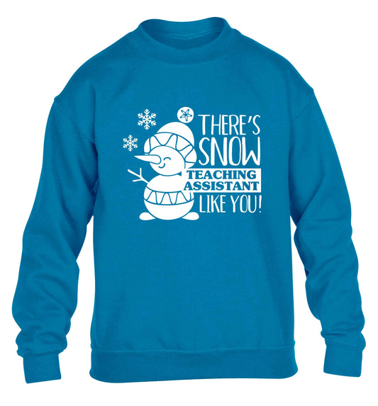 There's snow teaching assistant like you children's blue sweater 12-13 Years