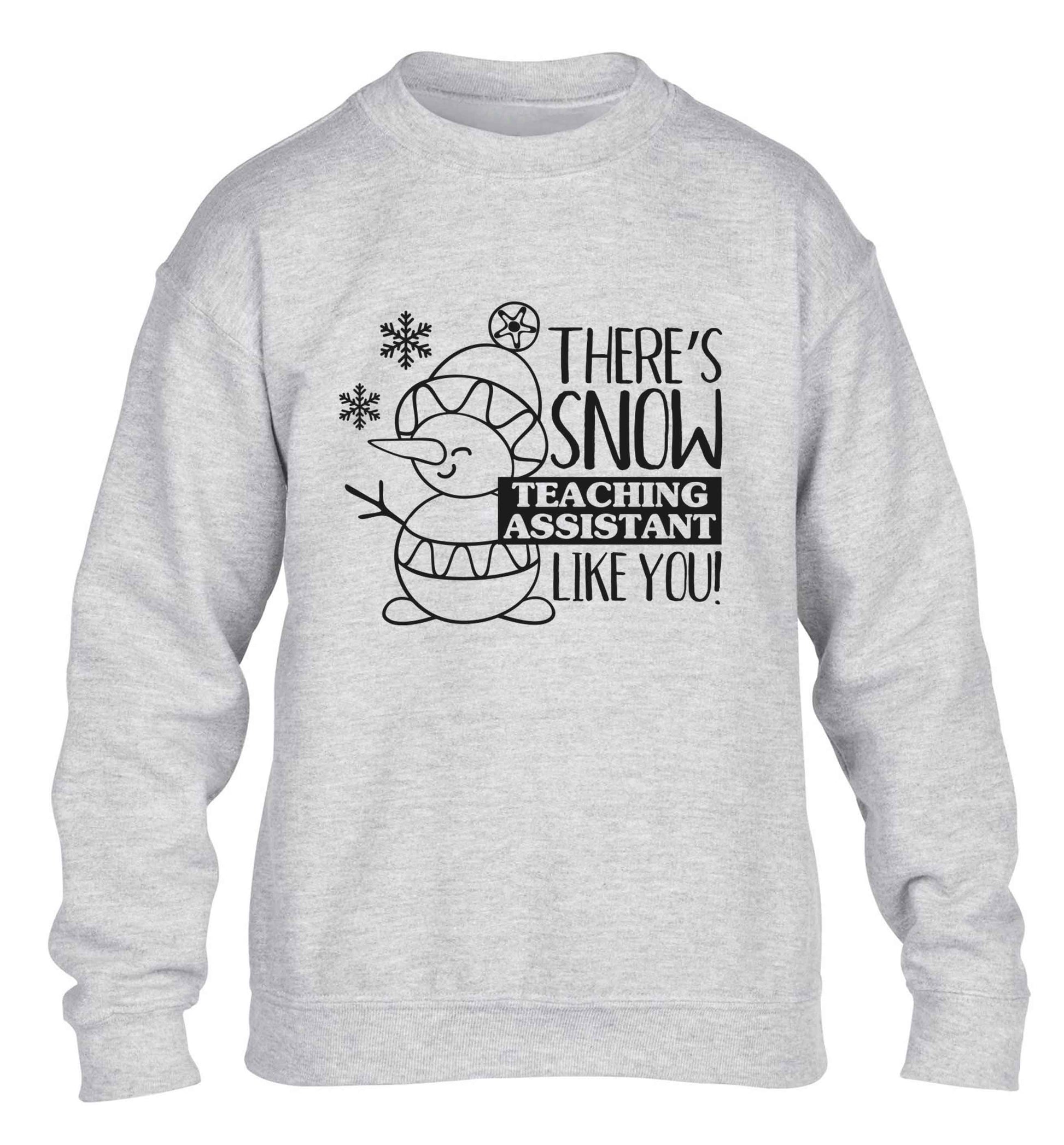There's snow teaching assistant like you children's grey sweater 12-13 Years